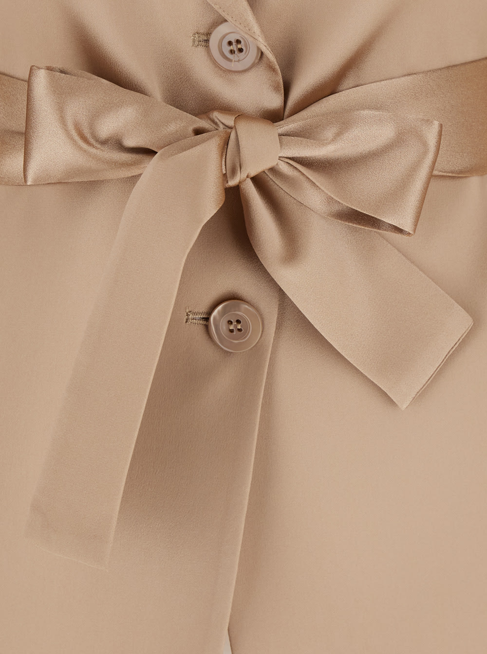 SEMICOUTURE CHRISTIANA BEIGE JACKET WITH CLASSIC LAPELS AND WAIST BELT IN SILK BLEND WOMAN