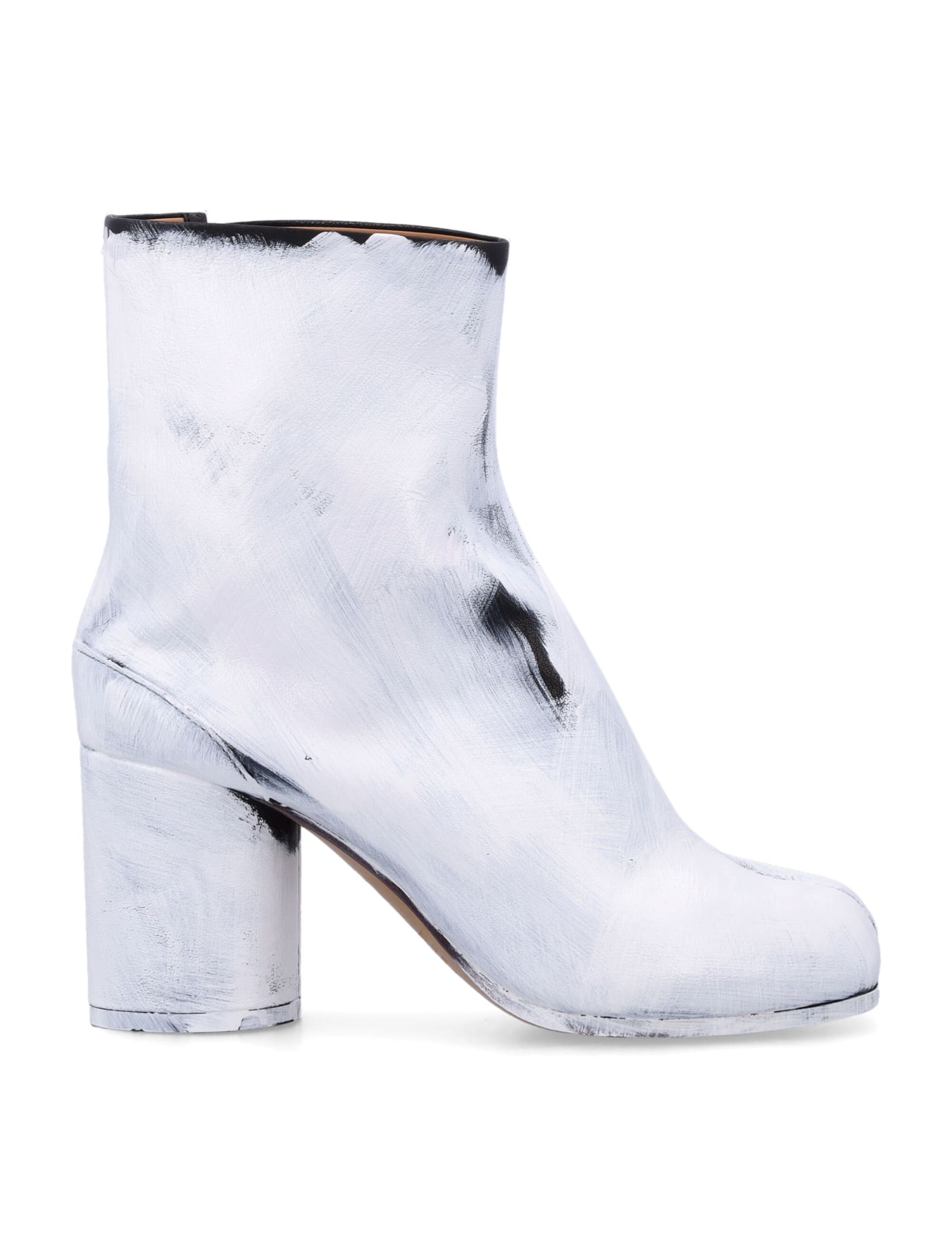 Shop Maison Margiela Tabi Paint Boots In Paint White