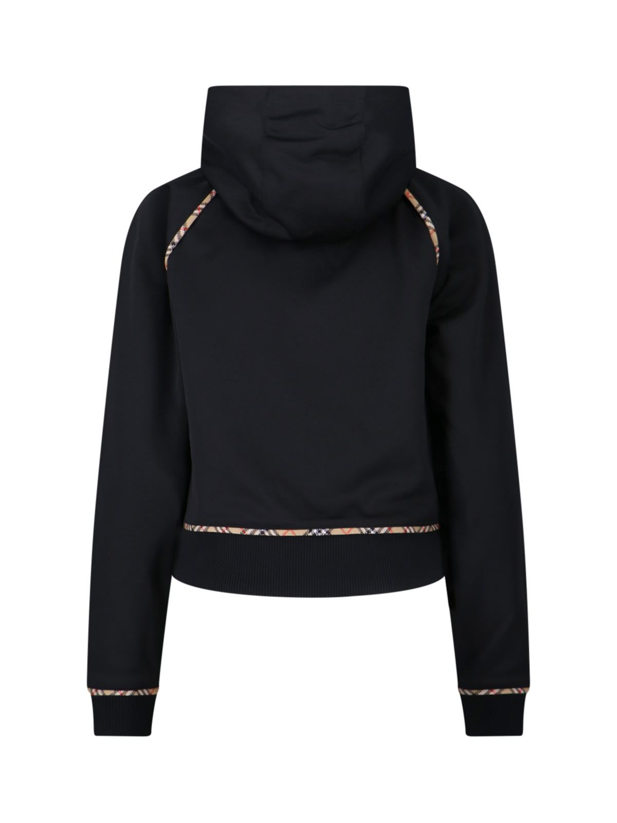 Burberry Women Cotton Blend Zipped Hoodie In Black