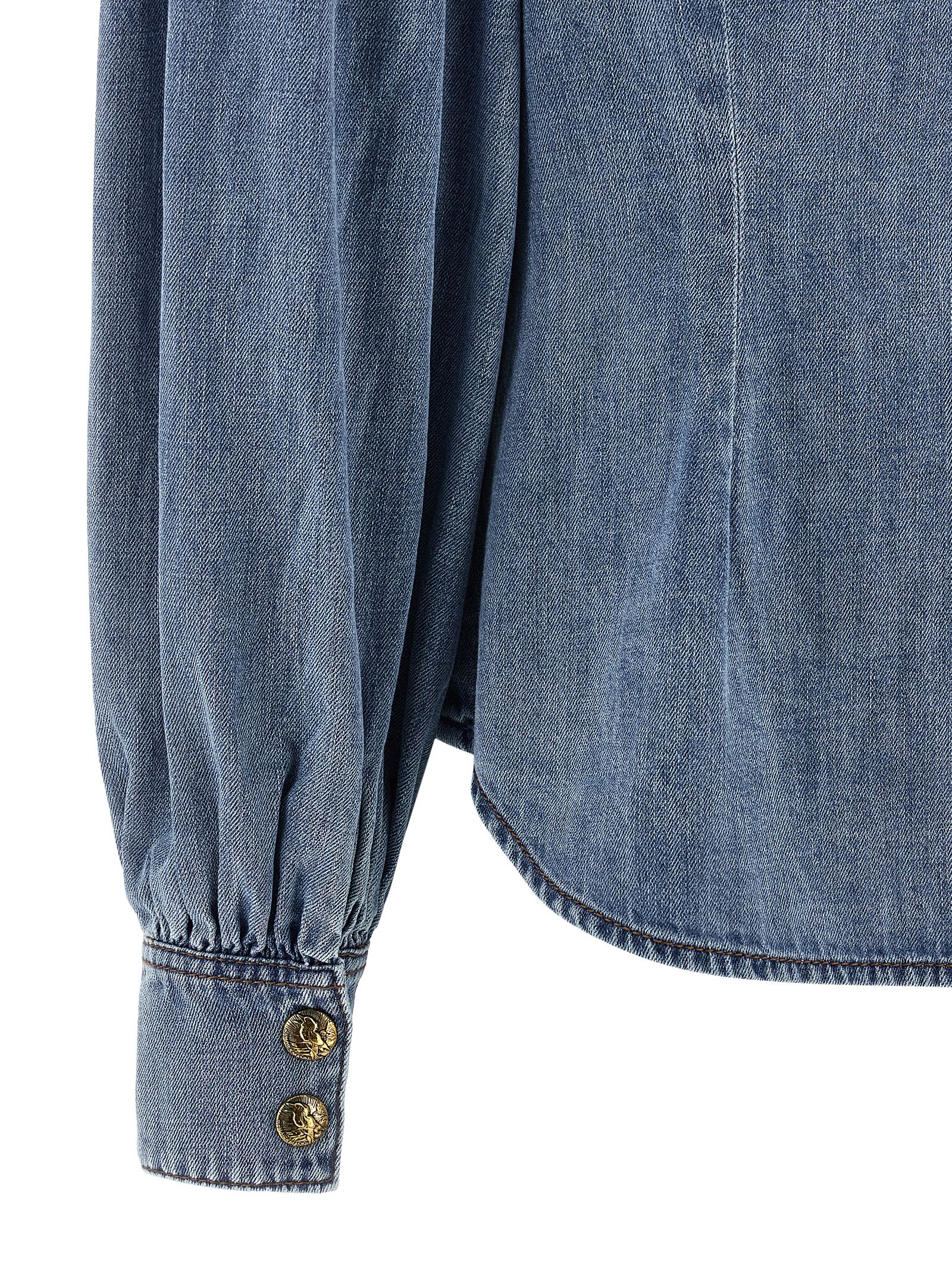 Zimmermann Denim Shirt Shirt And Blouse Light Blue In Blue