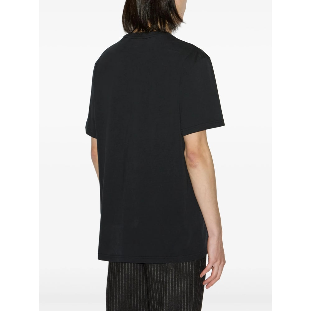 Isabel Marant Black Crewneck Embroidered T-shirt In Black