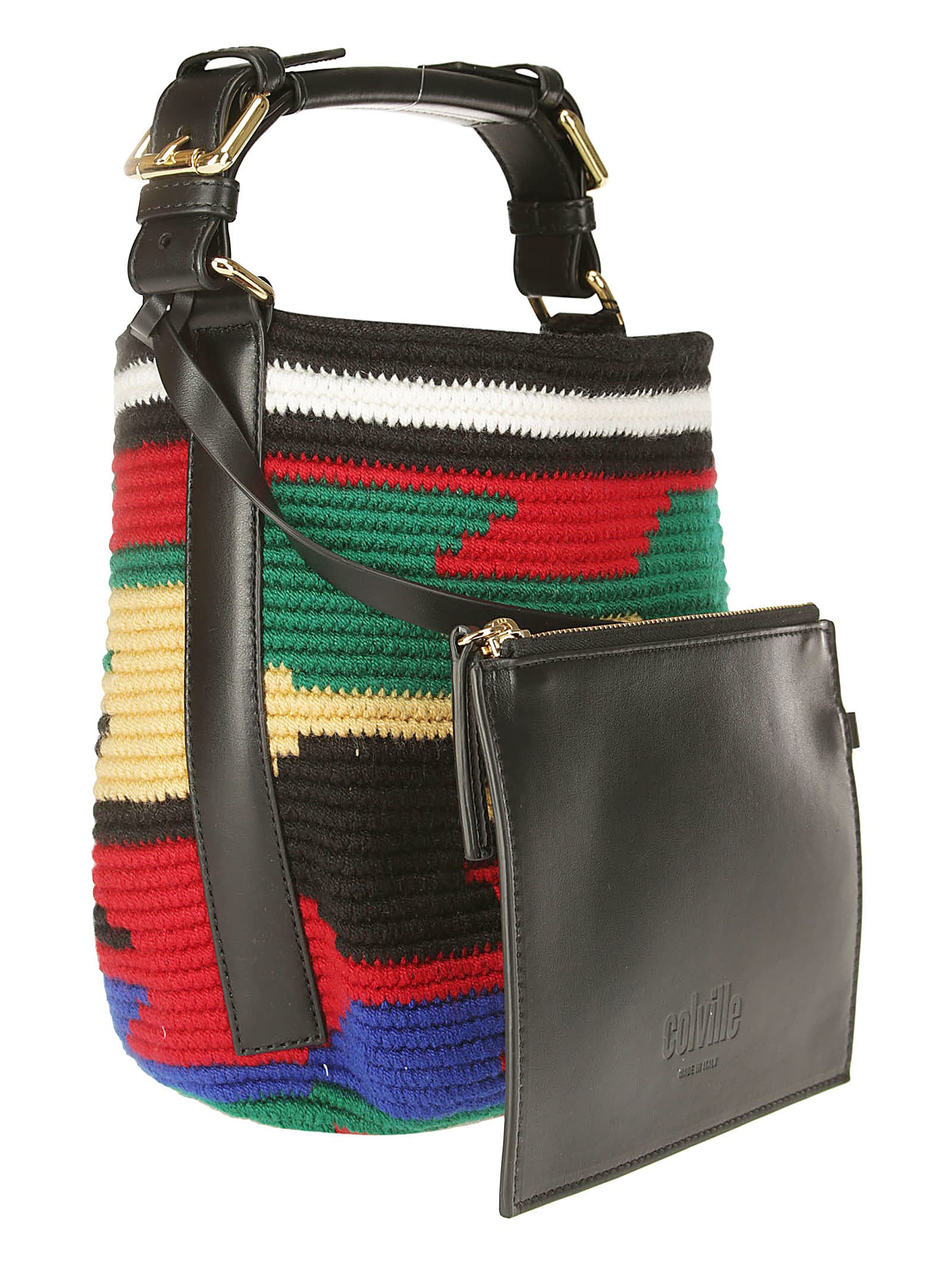 Shop Colville Small Arrow Cylinder Bag In Green/red/cream/blue
