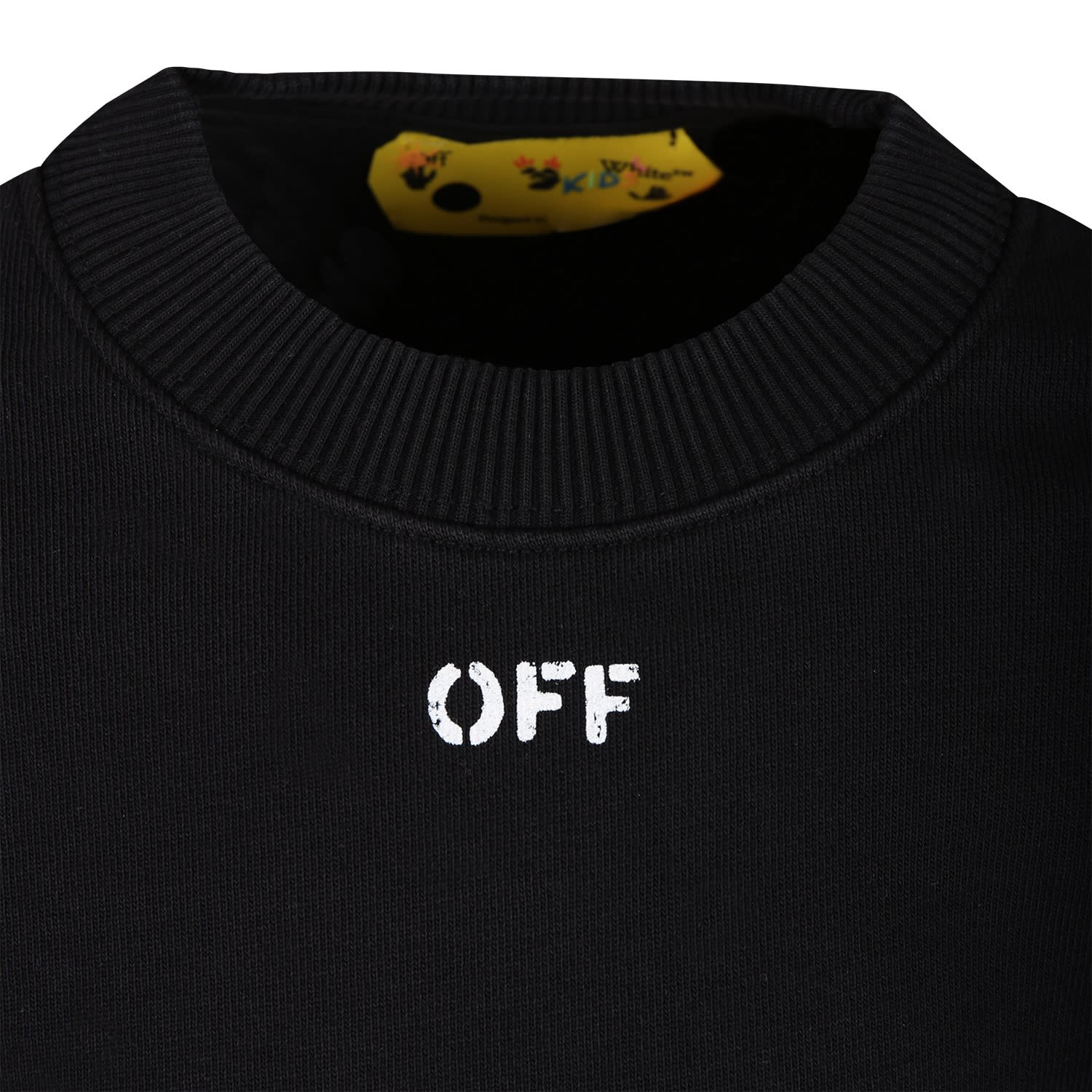 Shop Off-white Black Sweatshirt For Boy With Logo In Black White