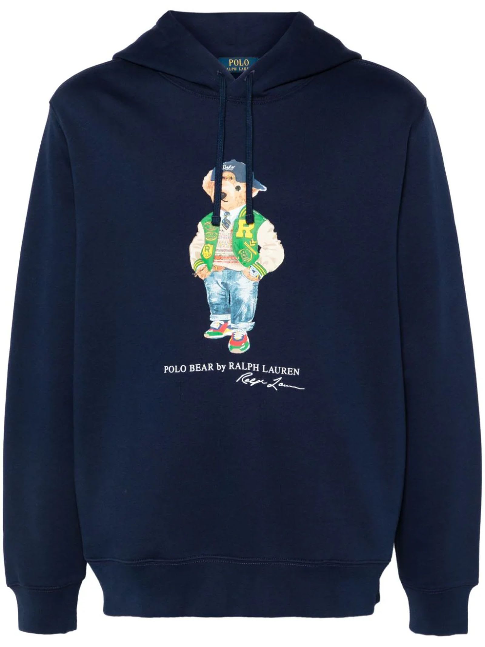 Blue Polo Bear Fleece Hoodie