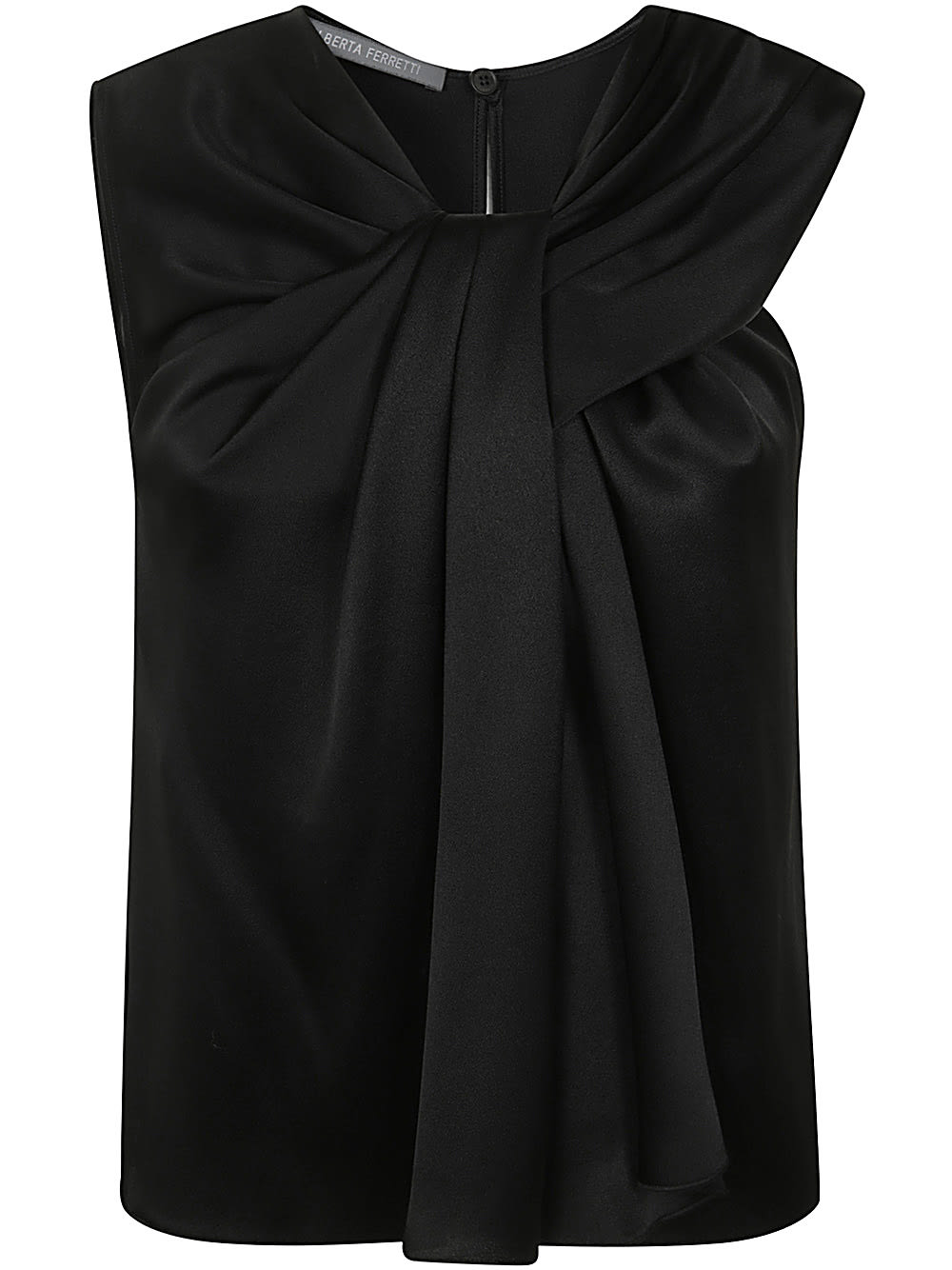 Shop Alberta Ferretti Satin Top In Black