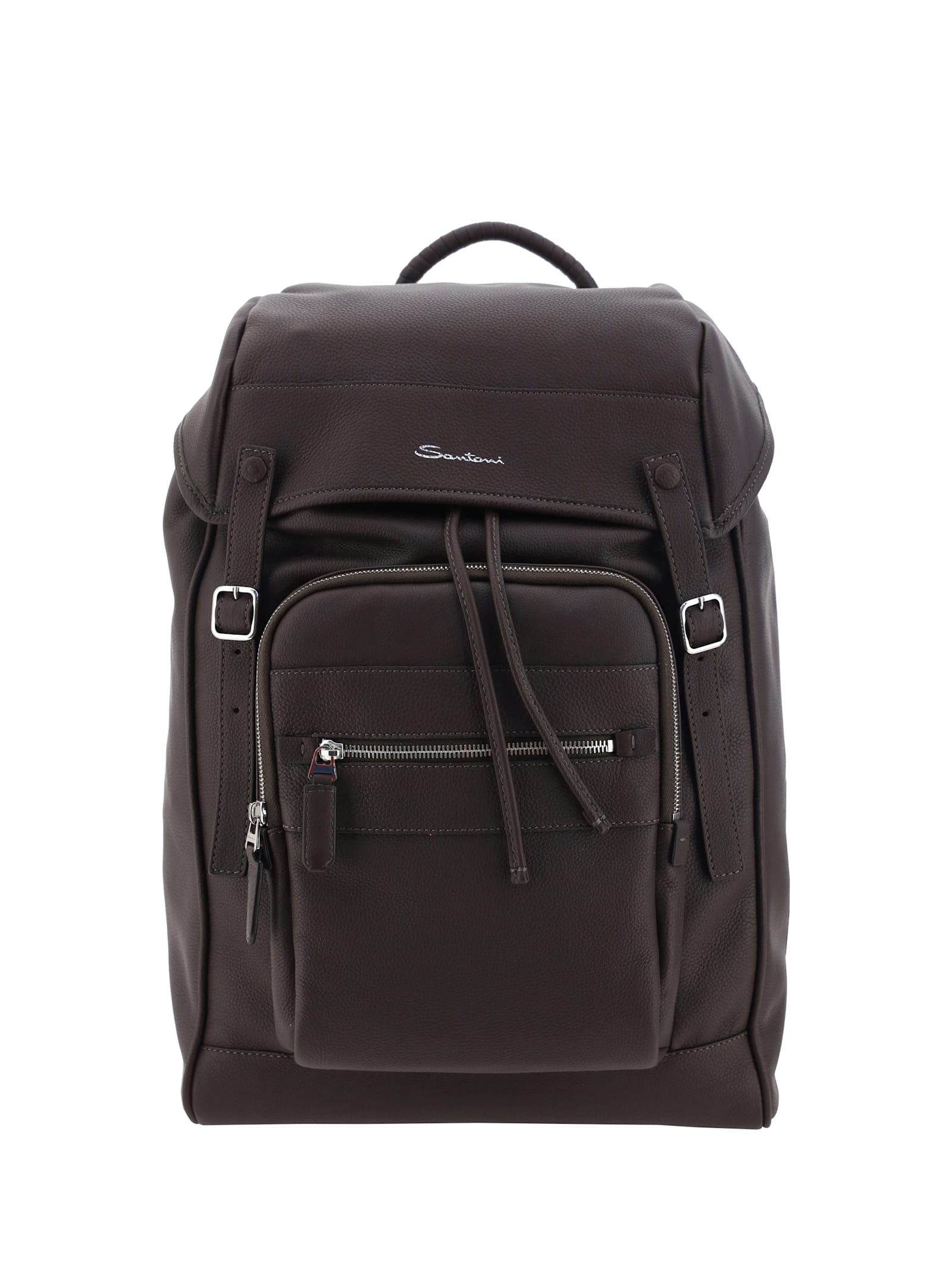 Shop Santoni Backpack In Brown