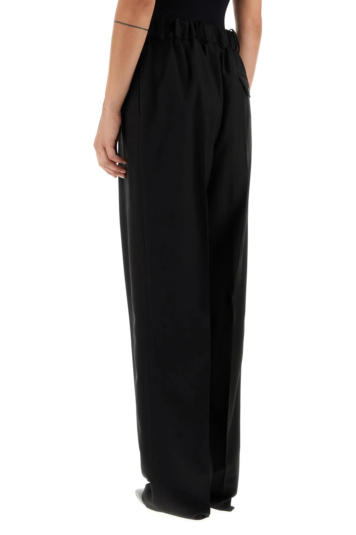 Bottega Veneta Black Wool Pants In Black