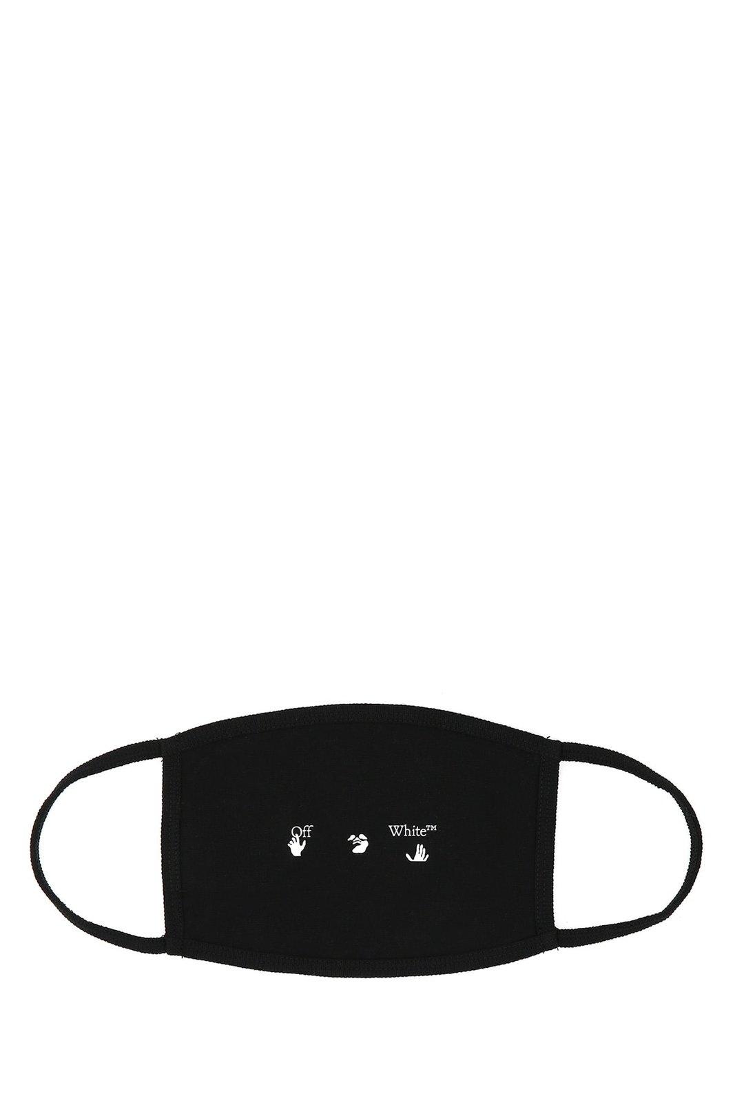 Shop Off-white Logo Printed Face Mask In Black