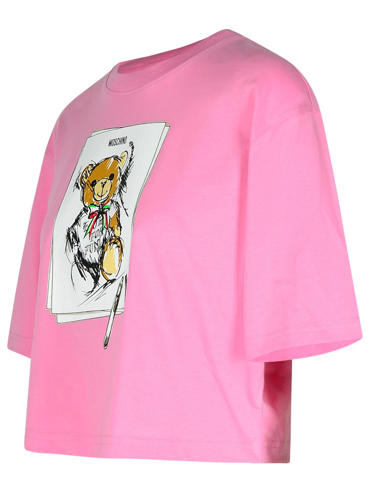 Shop Moschino Pink Cotton T-shirt