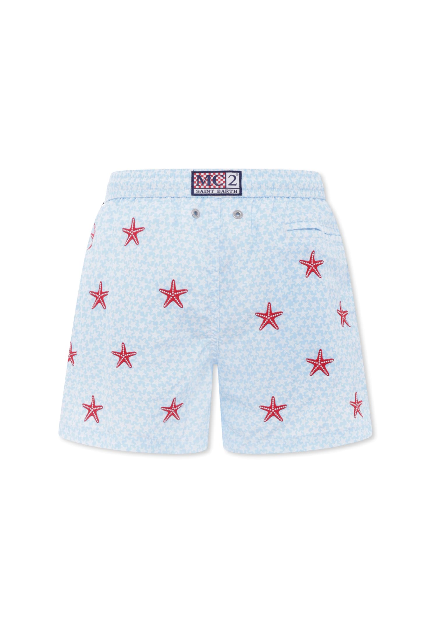 Mc2 Saint Barth Starfish-print Swim Shorts In Blue