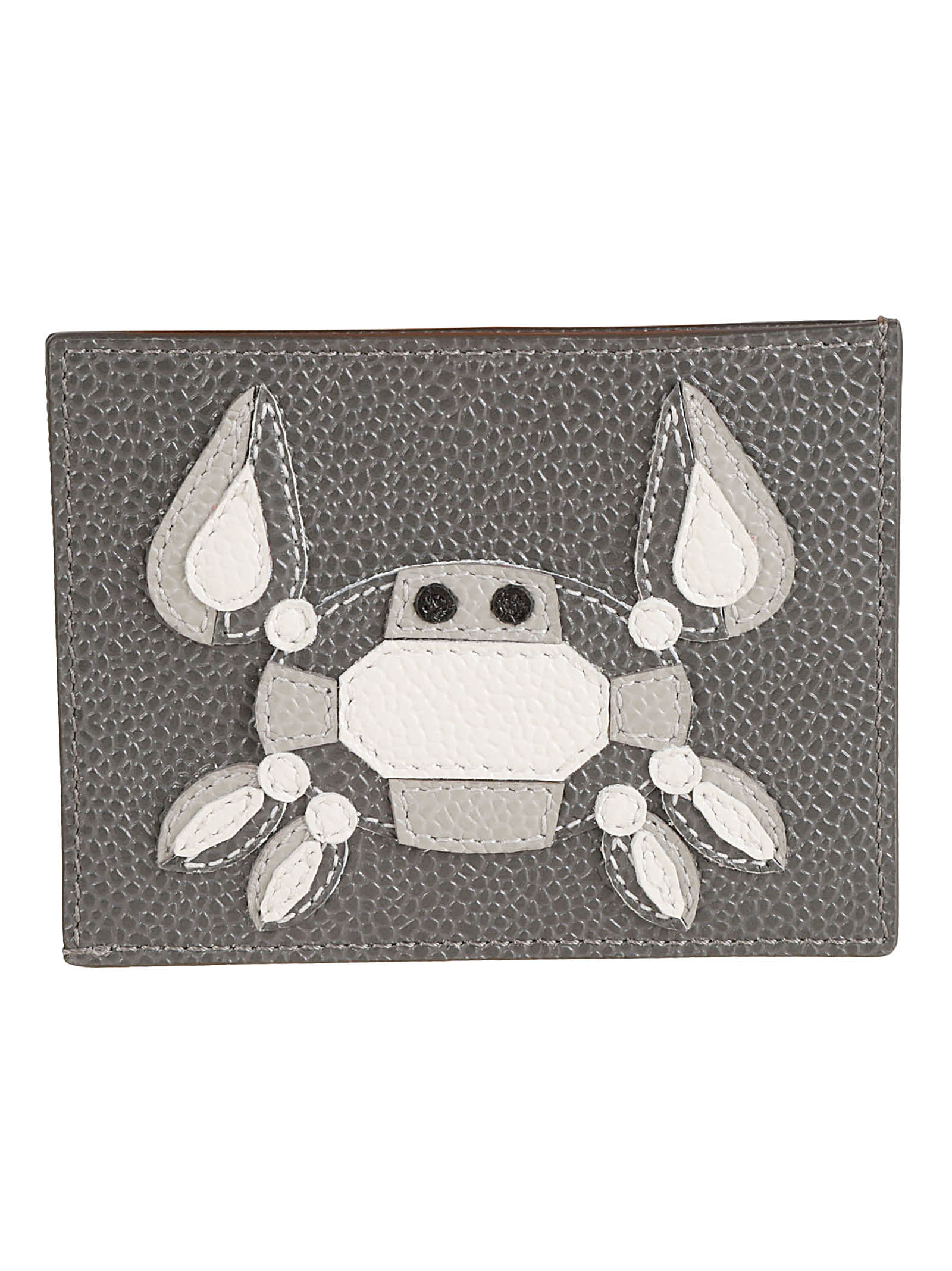 Thom Browne Single Gem Crab Card Holder In Dark Grey
