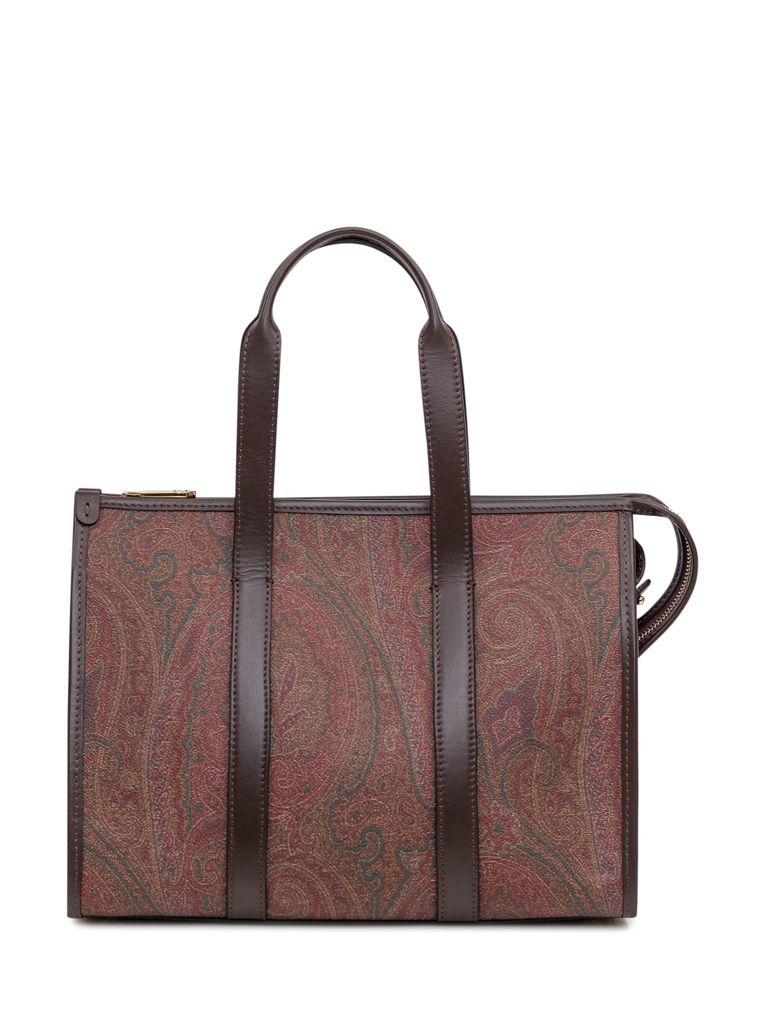 Shop Etro Paisley Medium Bag In Marrone