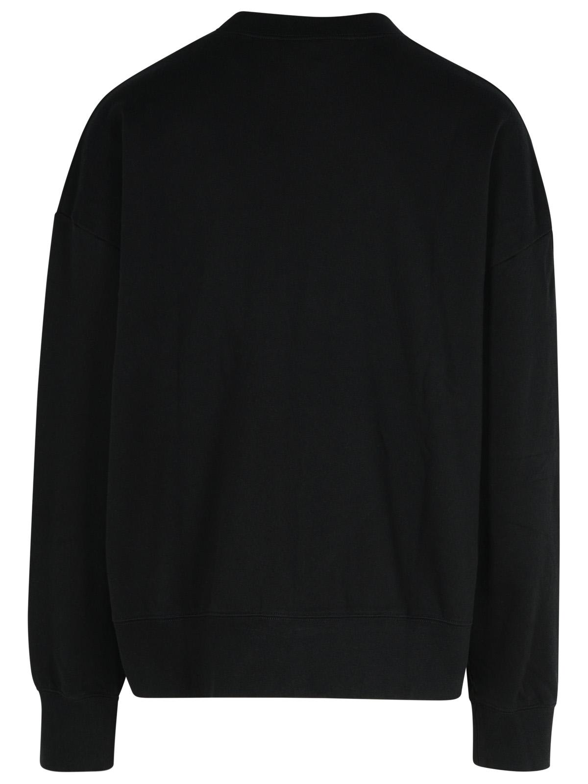 Shop Palm Angels Black Cotton Sweatshirt In Black White