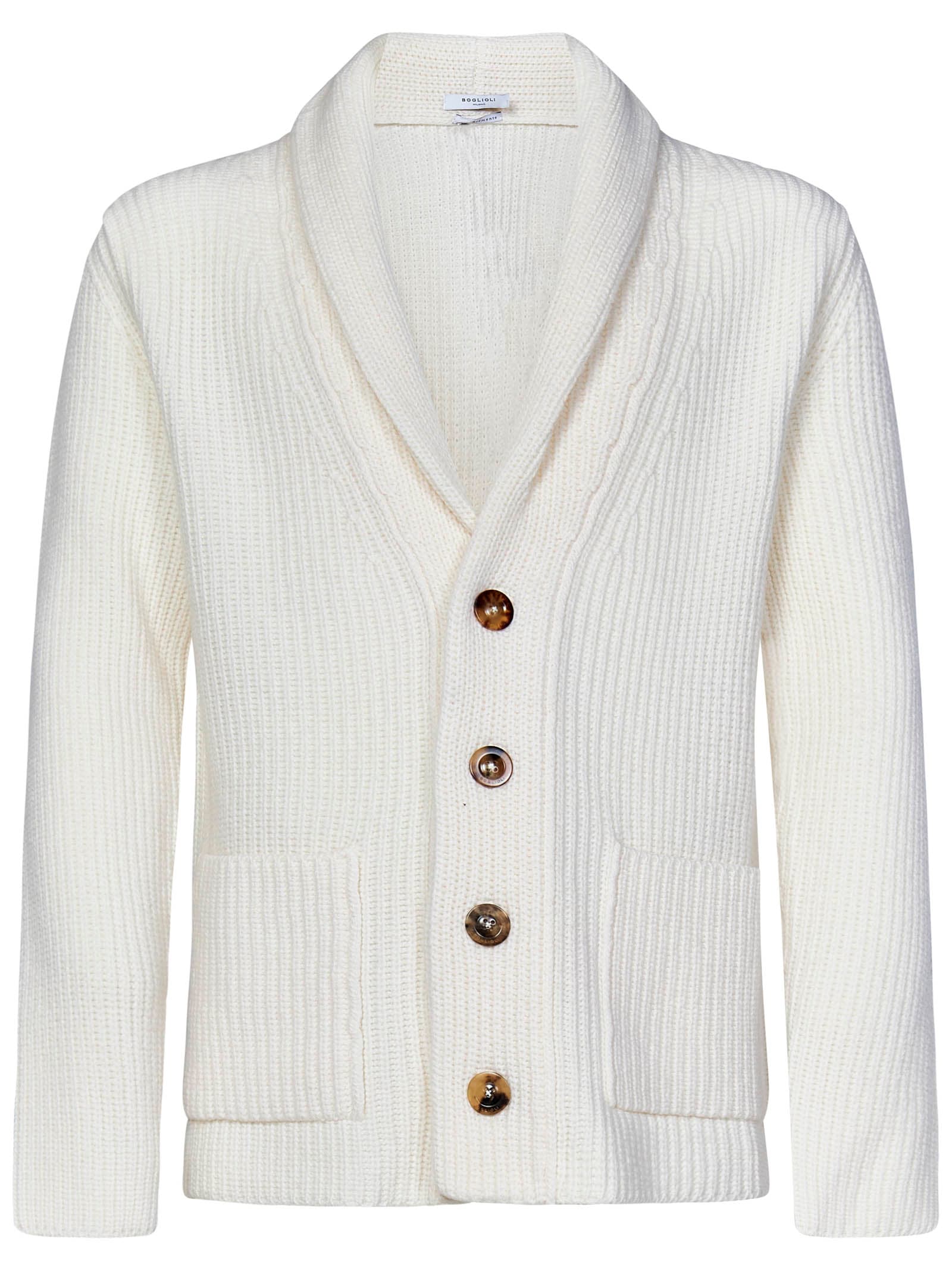 Shop Boglioli Cardigan In White