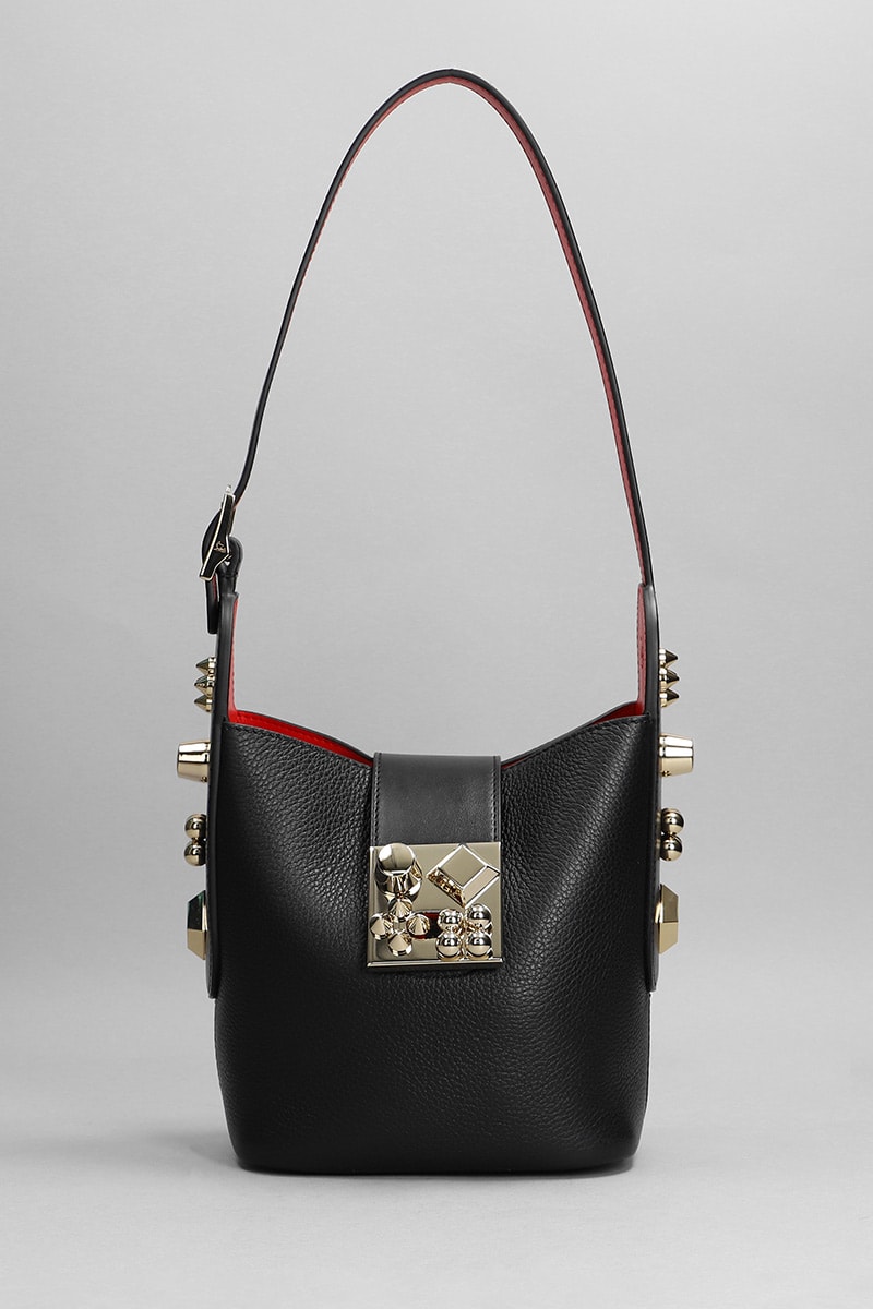 Christian Louboutin Carasky Mini Bucket Shoulder Bag In Black Leather
