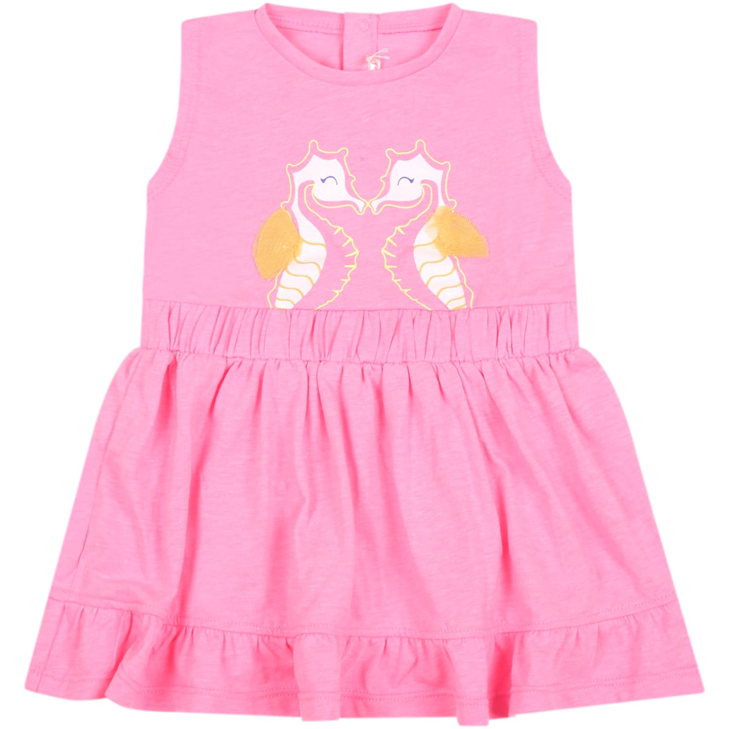 Billieblush Pink Dress For Baby Girl With Seahorses