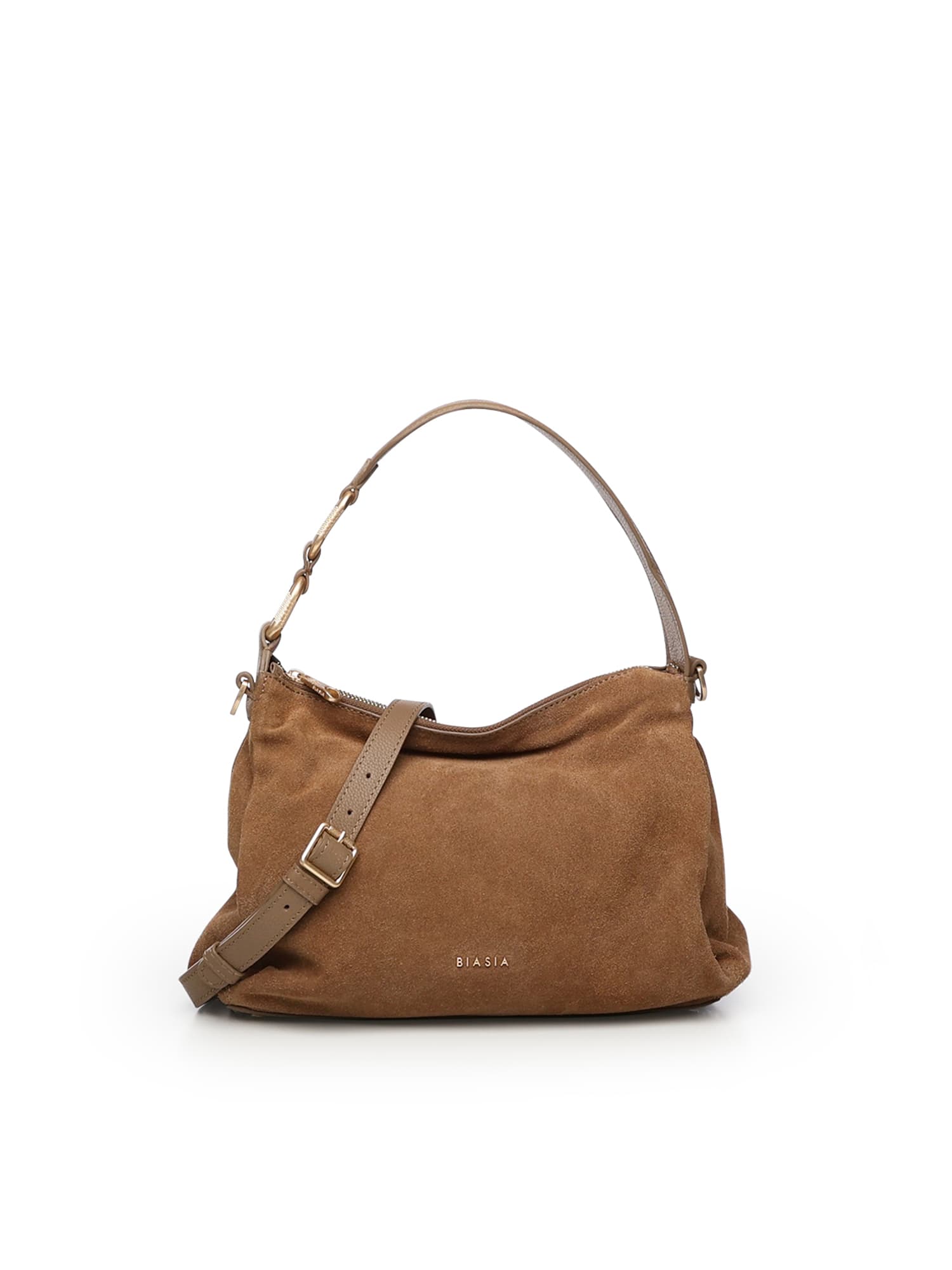 Biasia Zip Detail Shoulder Bag In Brown