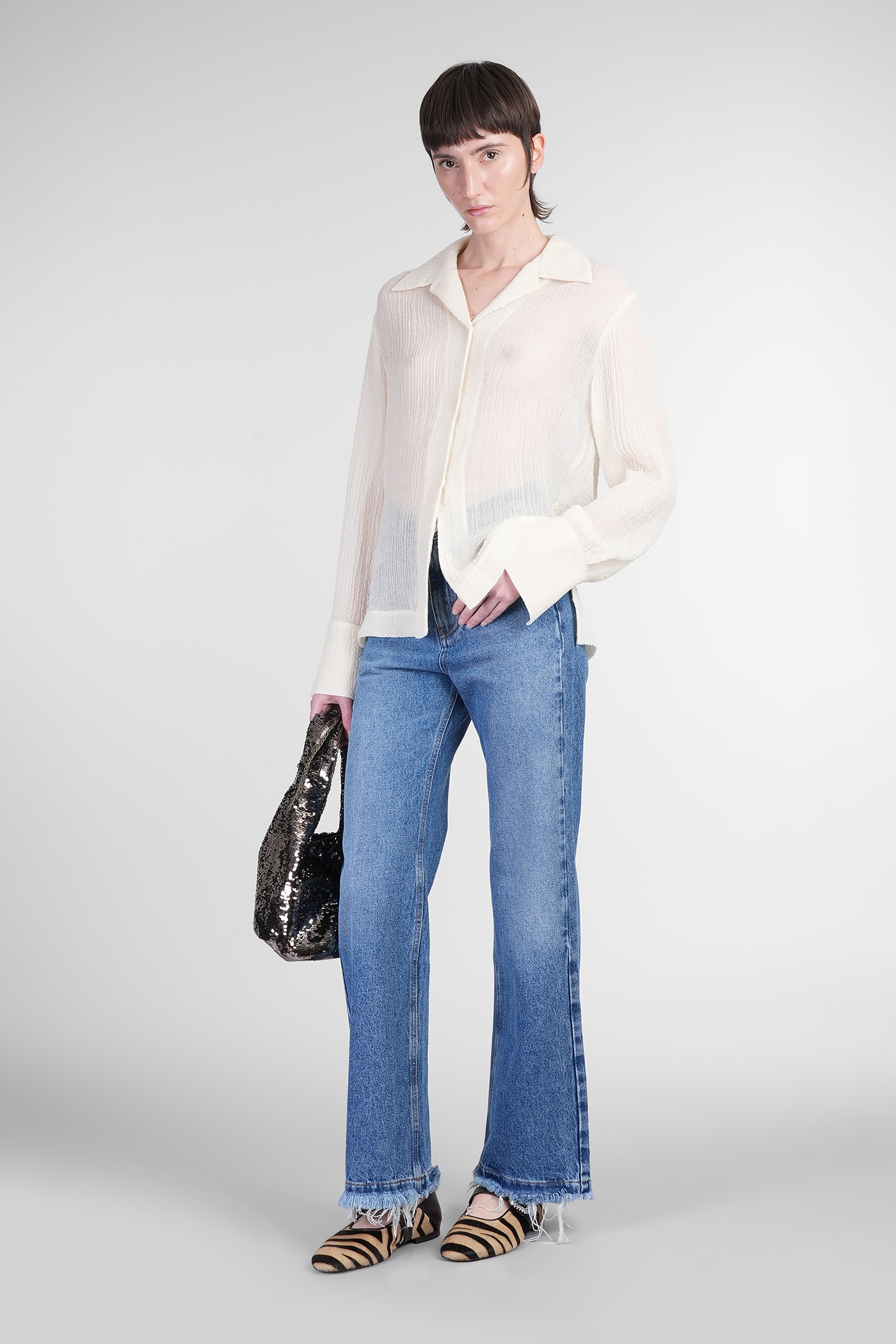 デニム・ジーパン SEFR Women Denim Pants CLARA DARBL BLUE Séfr Clara Jeans In Blue Cotton | ModeSens