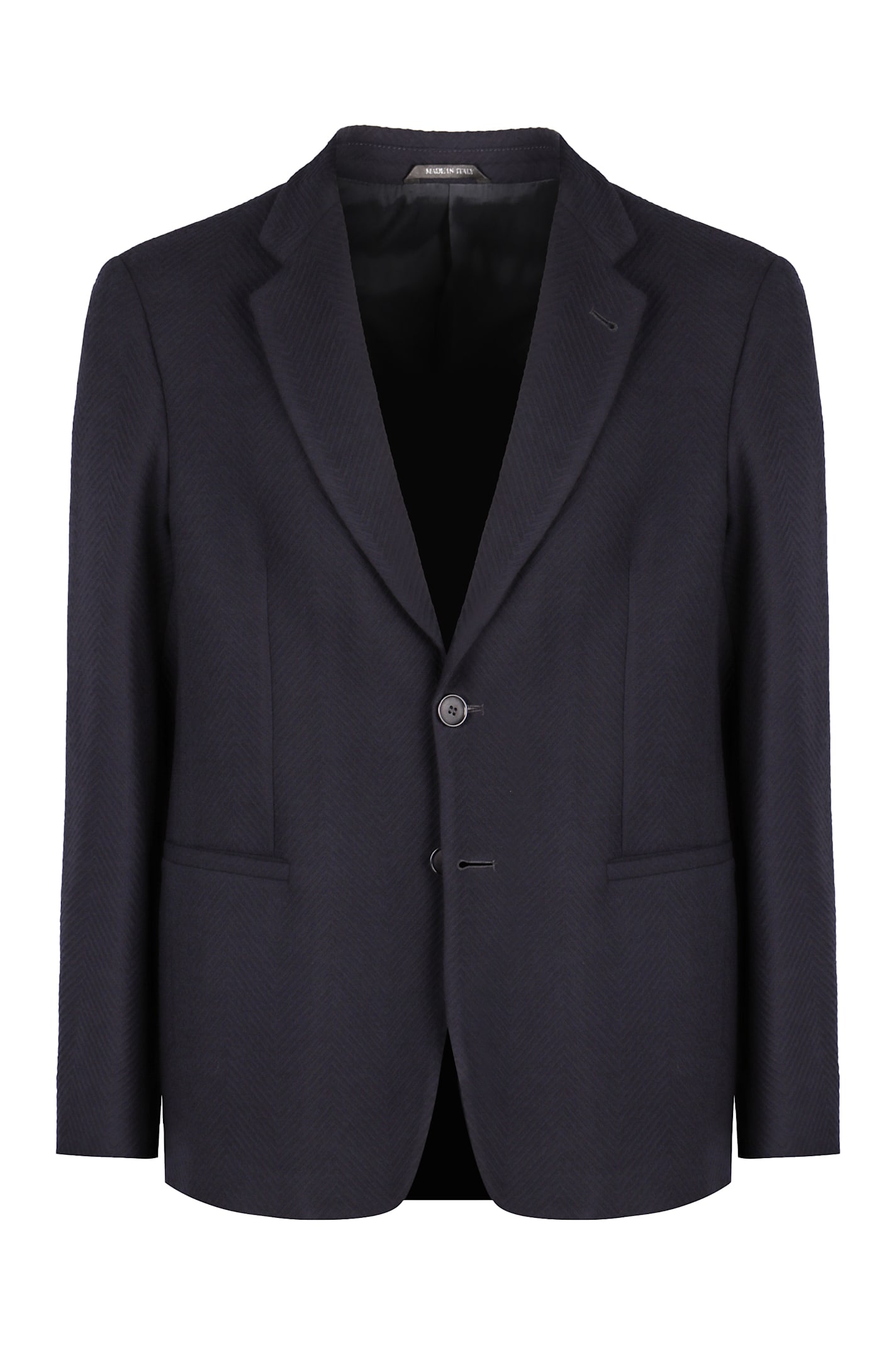 Shop Giorgio Armani Single-breasted Two-button Jacket In Blue