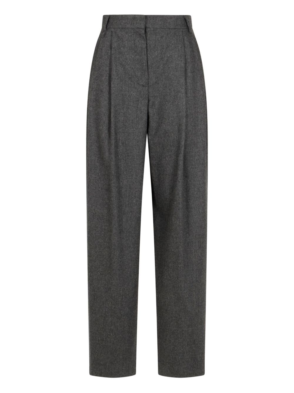 Emporio Armani Trousers Checked Wool Pleated Front In Gray