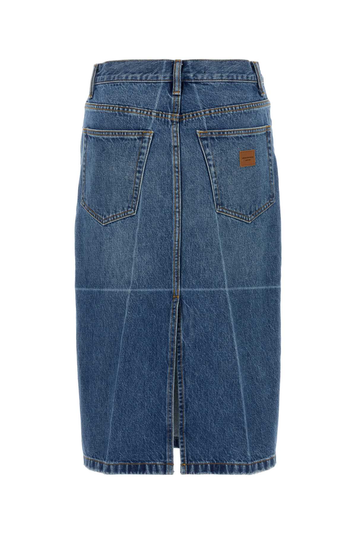 Alexander Wang Denim Midi Skirt In Blue