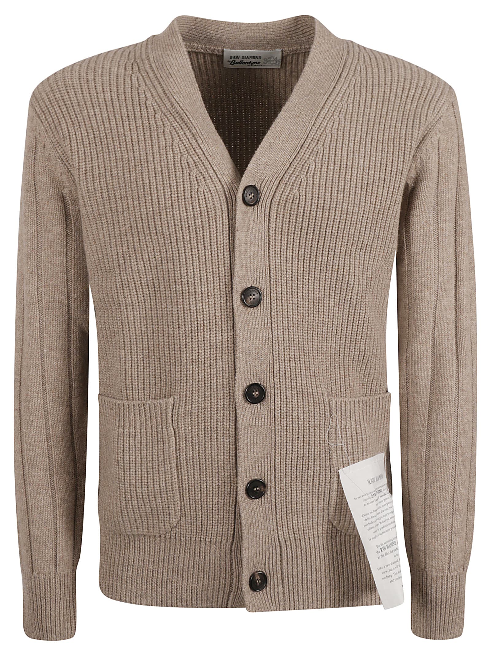 V-neck Patched Pocket Knit Cardigan