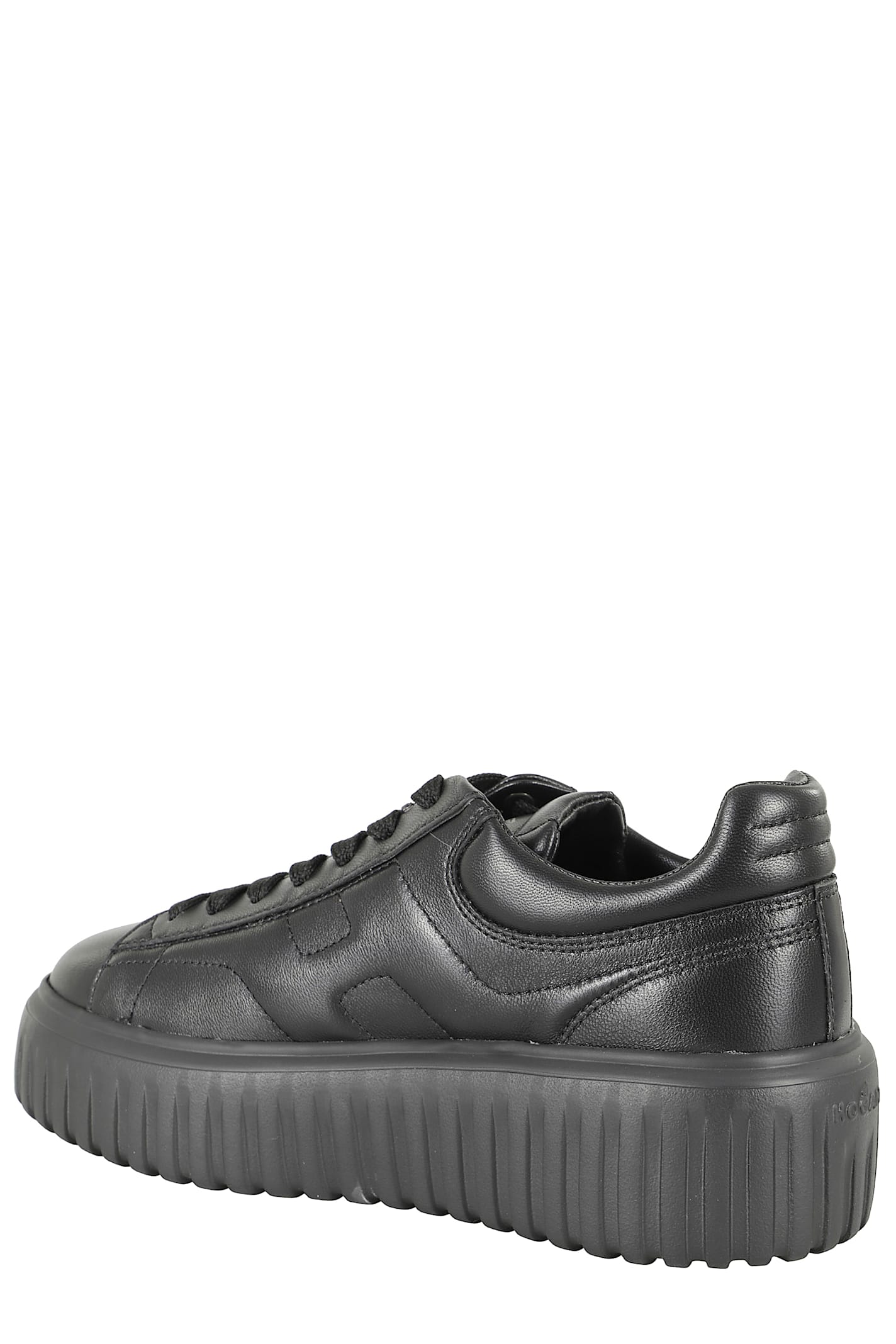 Hogan Leather H-stripes Tread Sneakers In Black
