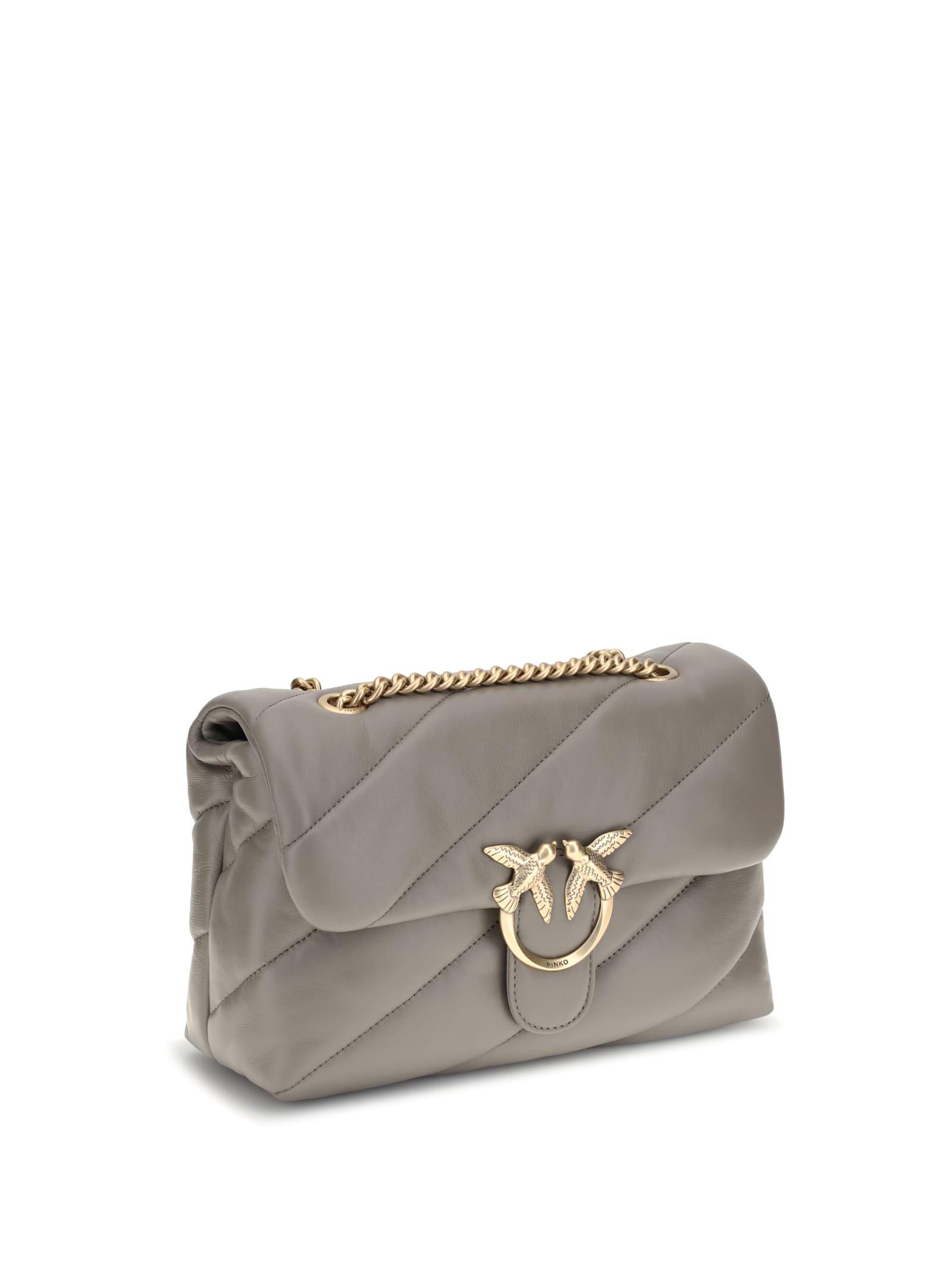 Pinko Love Classic Shoulder Bag In Gray