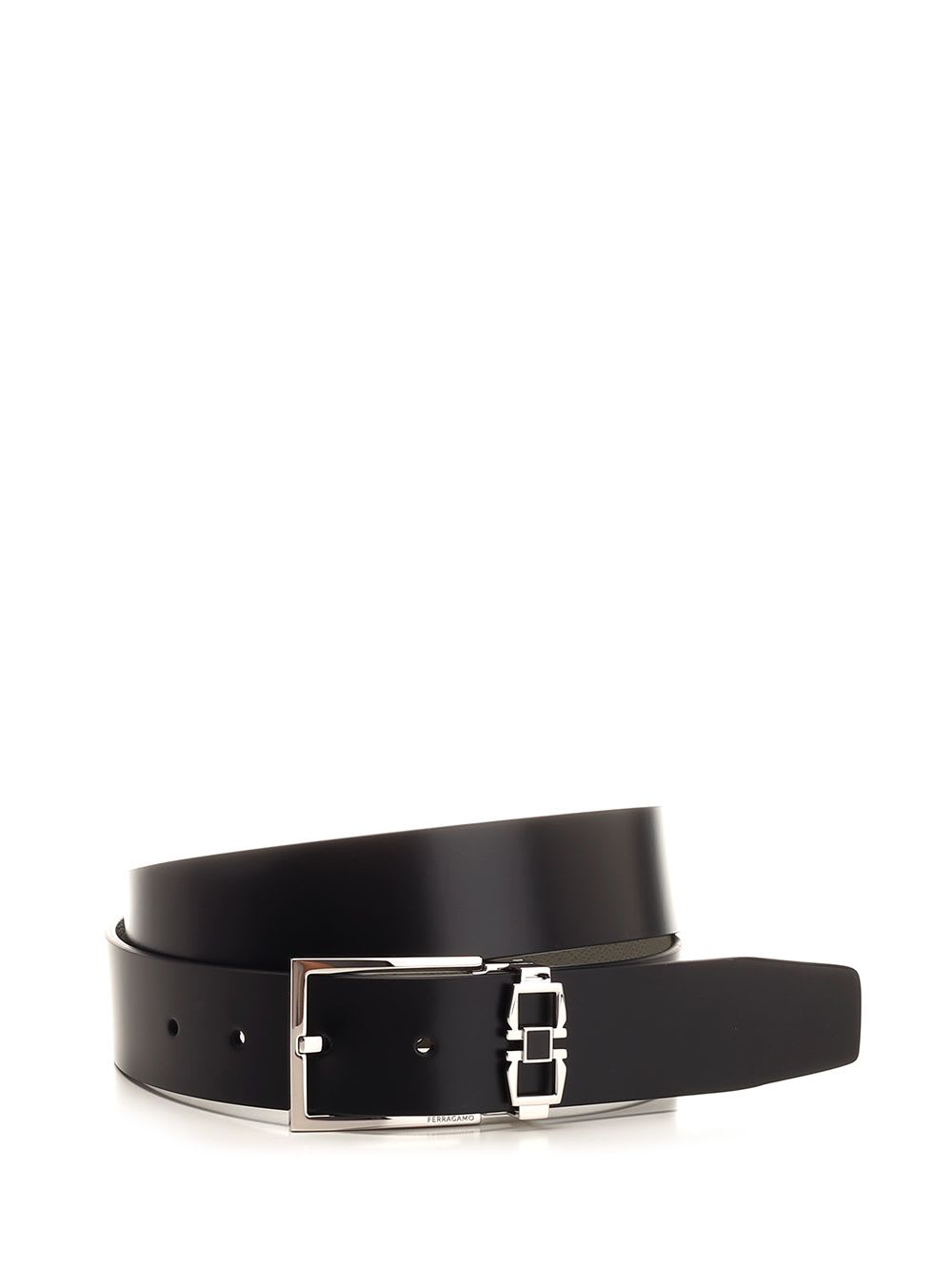 Shop Ferragamo Leather Belt In Black