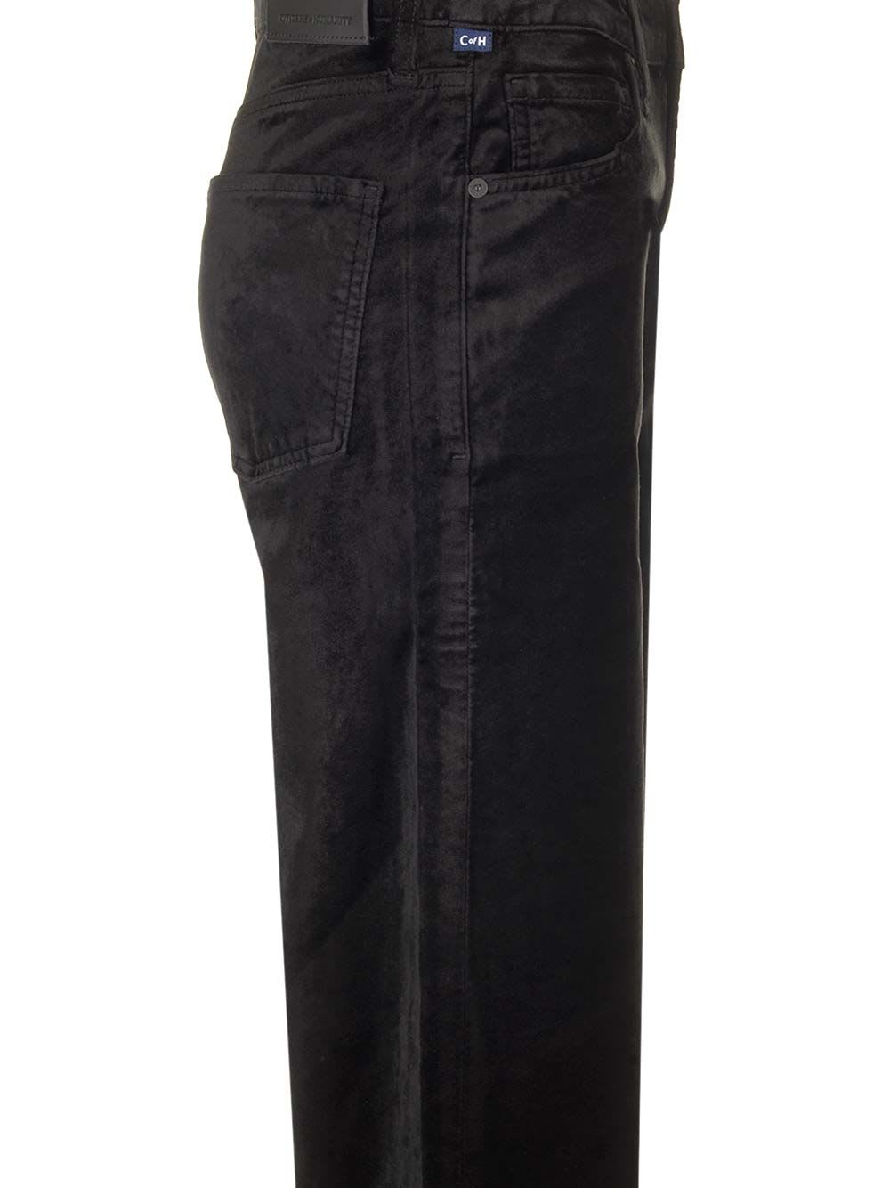 Shop Citizens Of Humanity Loli Velvet Trousers In Black