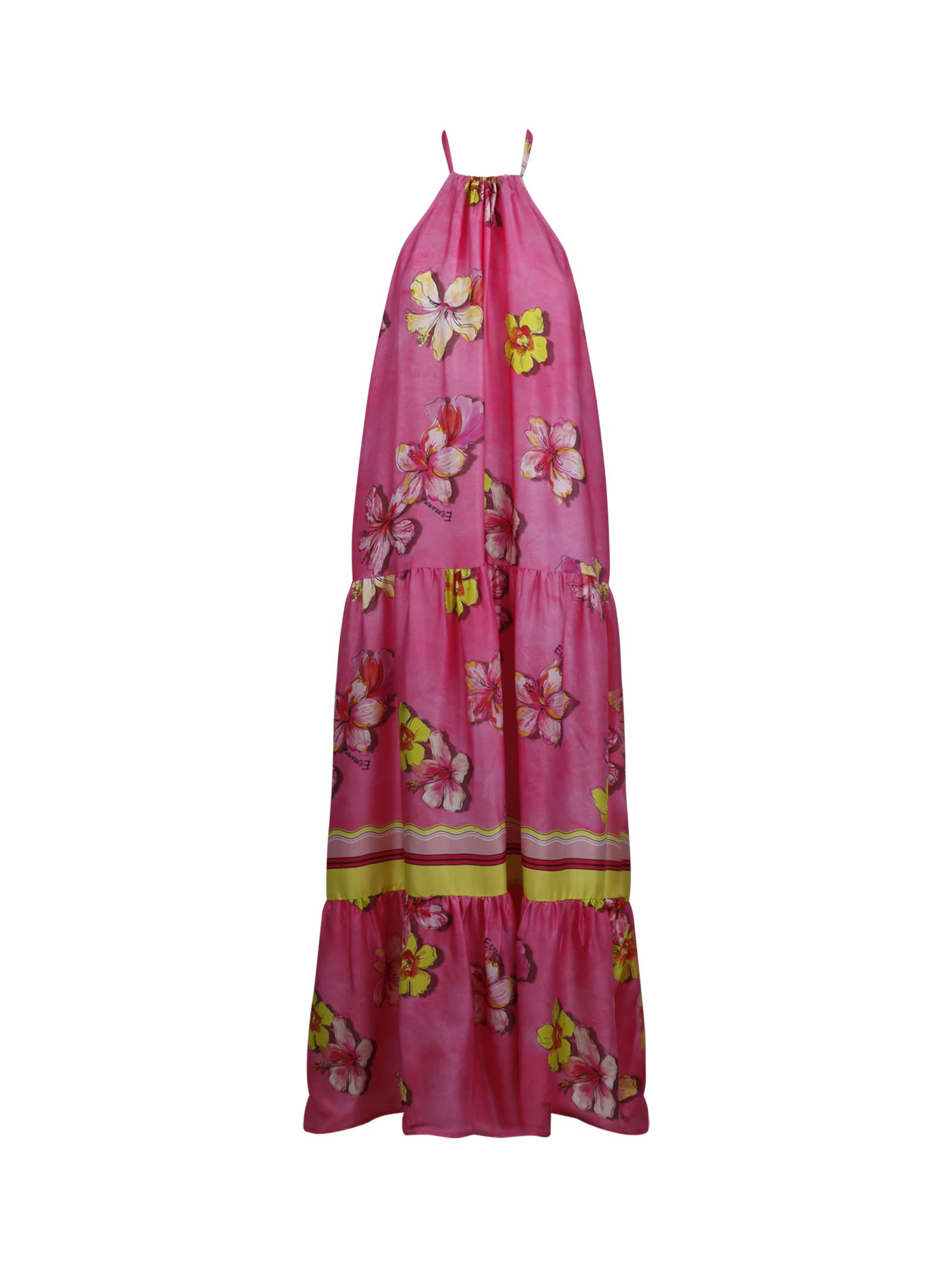 Ermanno Firenze Long Sleeveless Dress In Pink