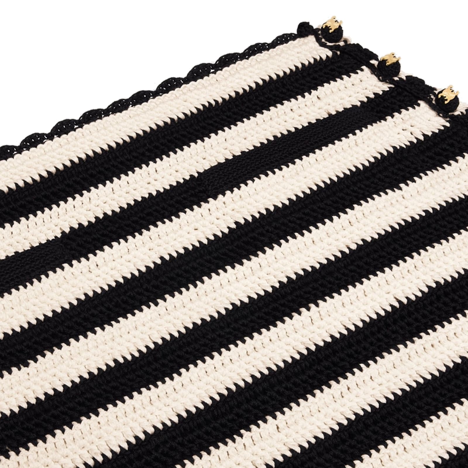 CELINE STRIPED CROCHET MINI SKIRT 