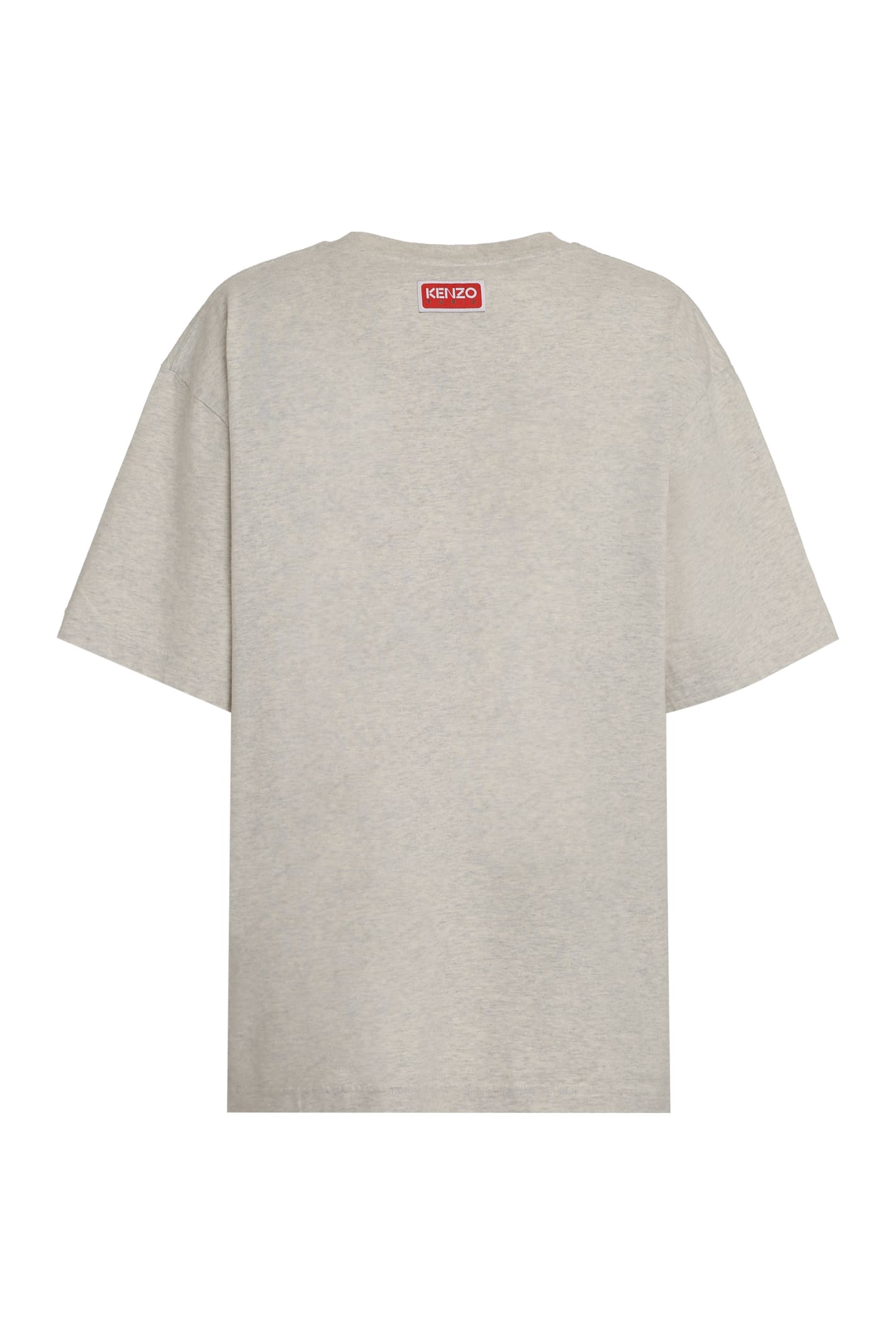 Shop Kenzo Cotton Crew-neck T-shirt In Gris Clair