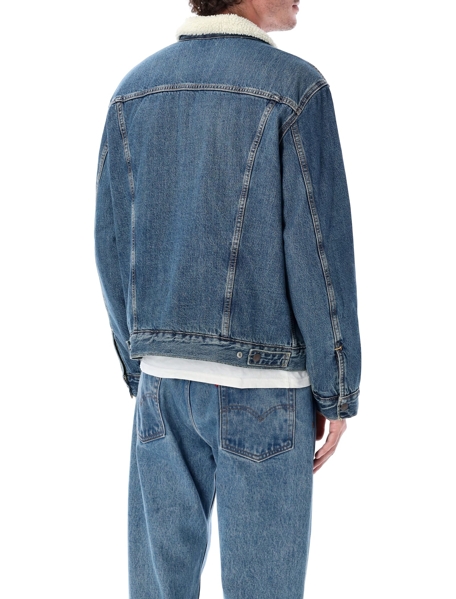 Levi's Levi S Denim Type Iii Sherpa Trucker Jacket In Blue