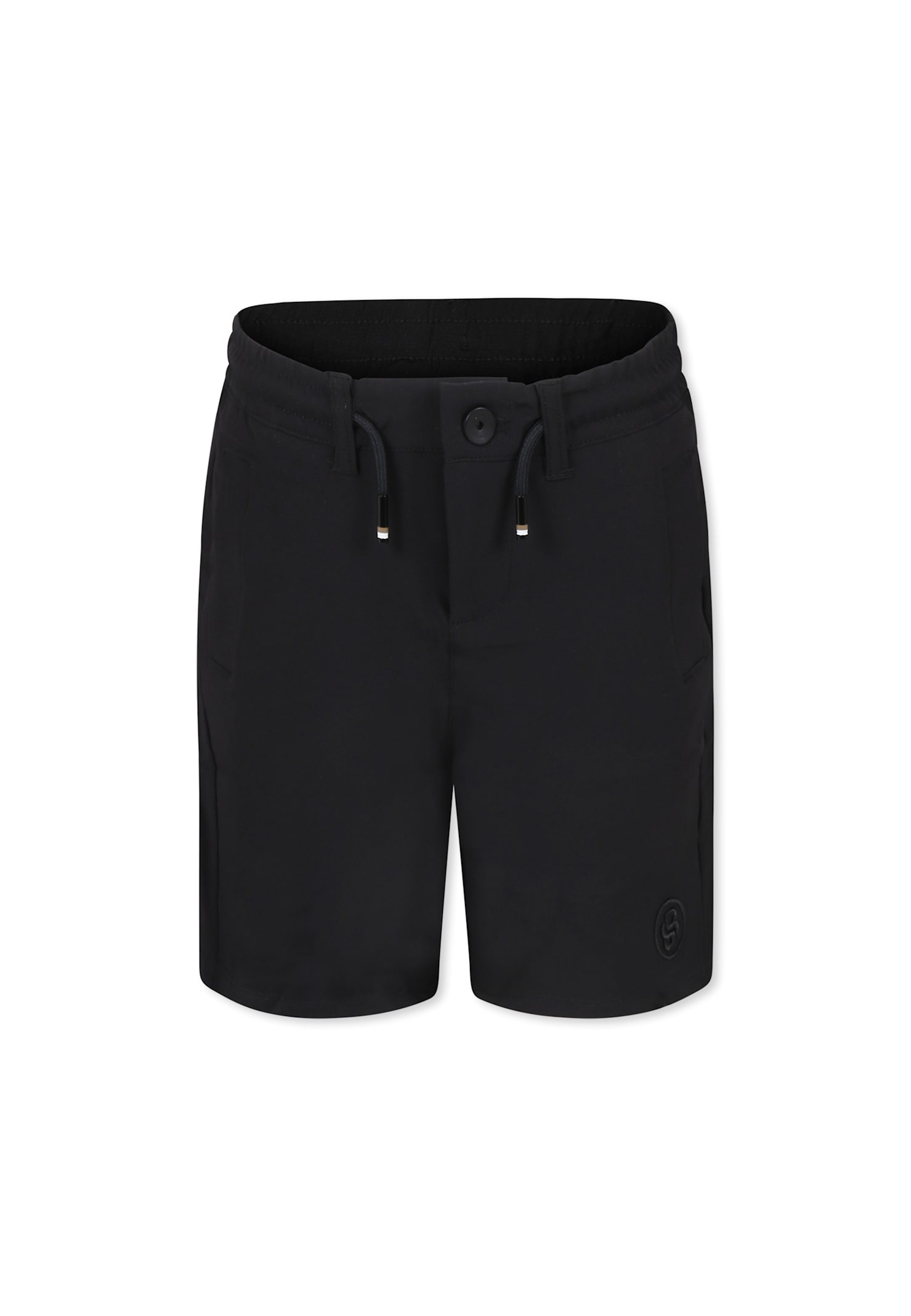 Hugo Boss Black Shorts For Boy With Logo In Black