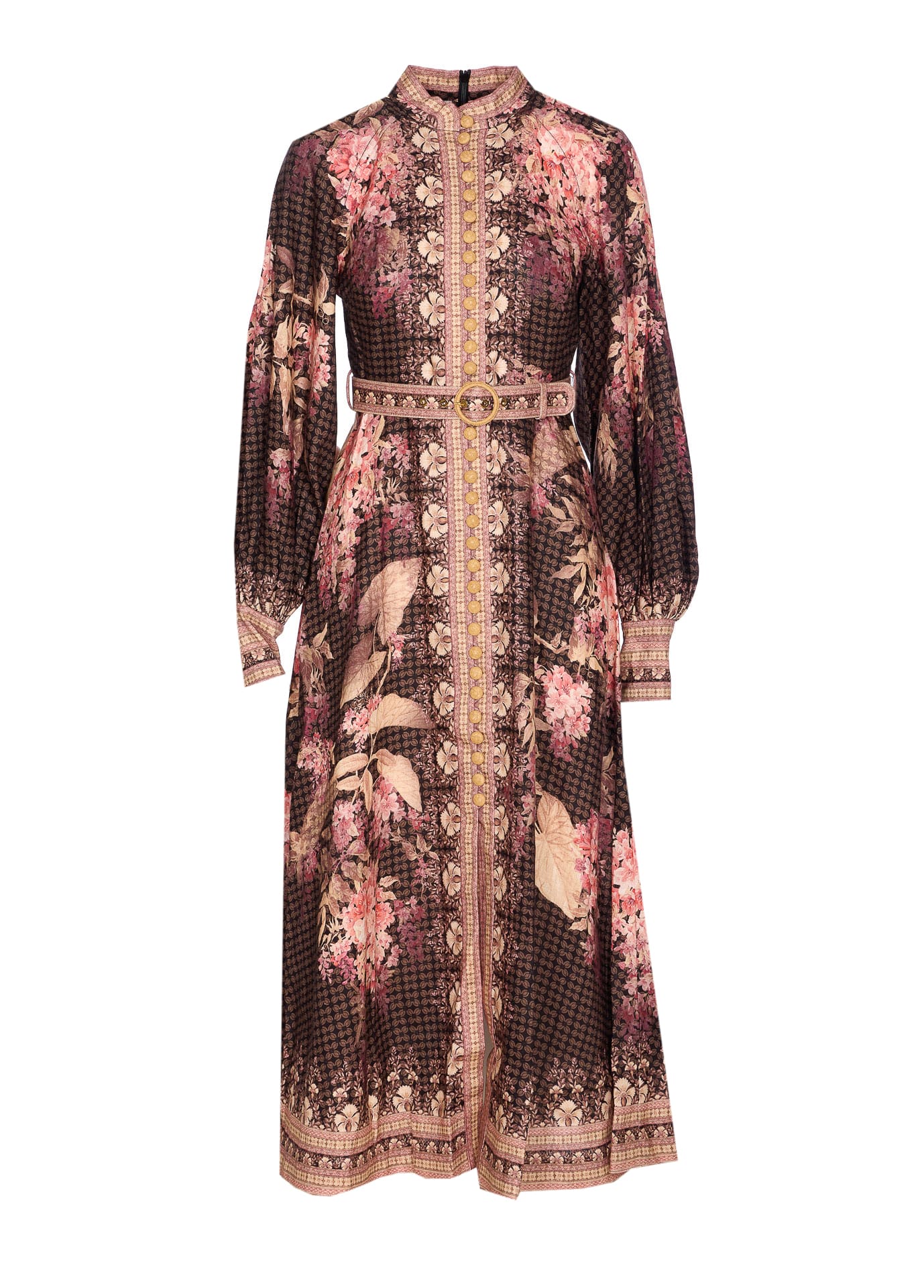 Shop Zimmermann Illuminate Buttoned Midi Dress