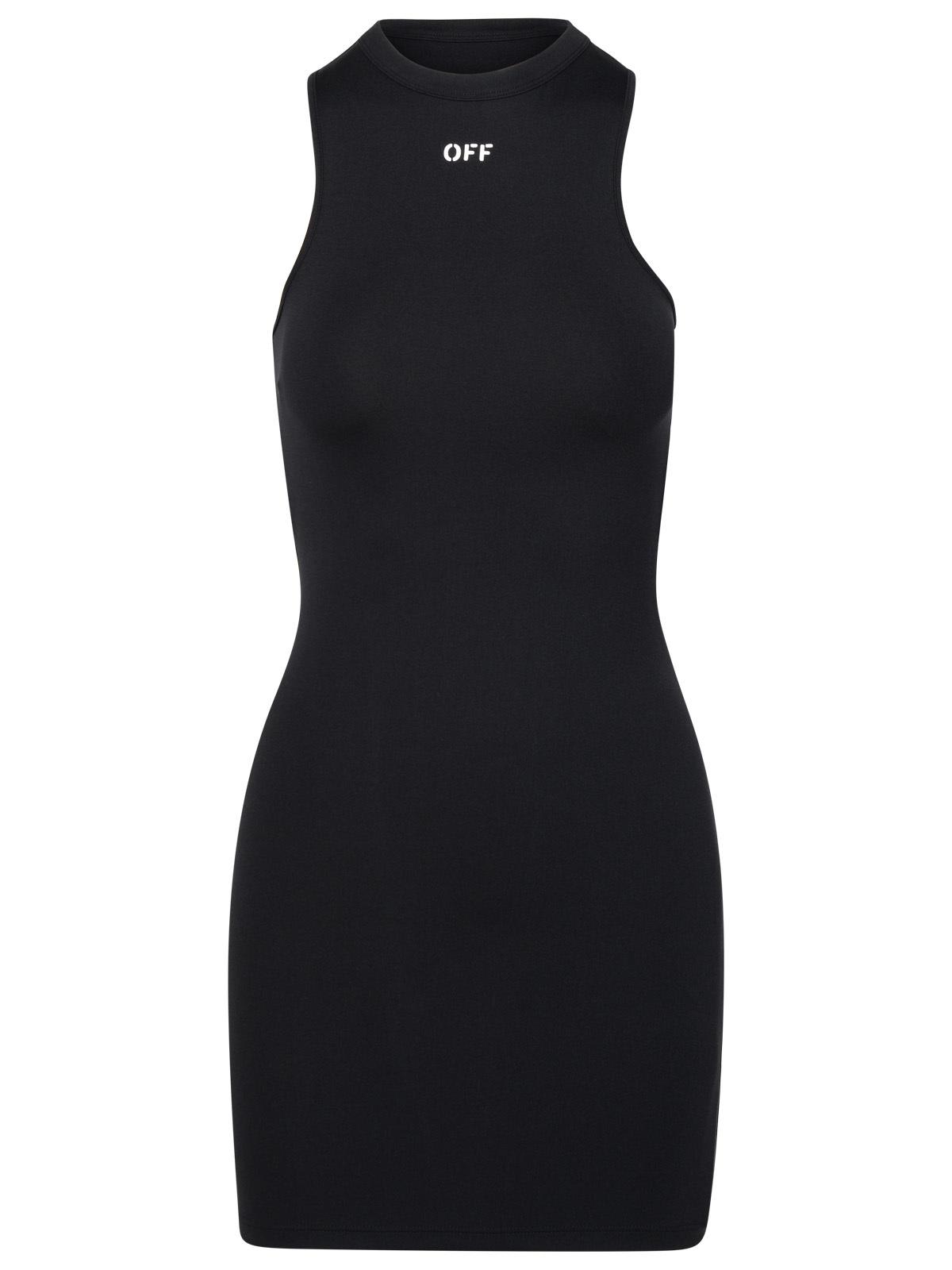 Shop Off-white Rowing Black Polyamide Dress