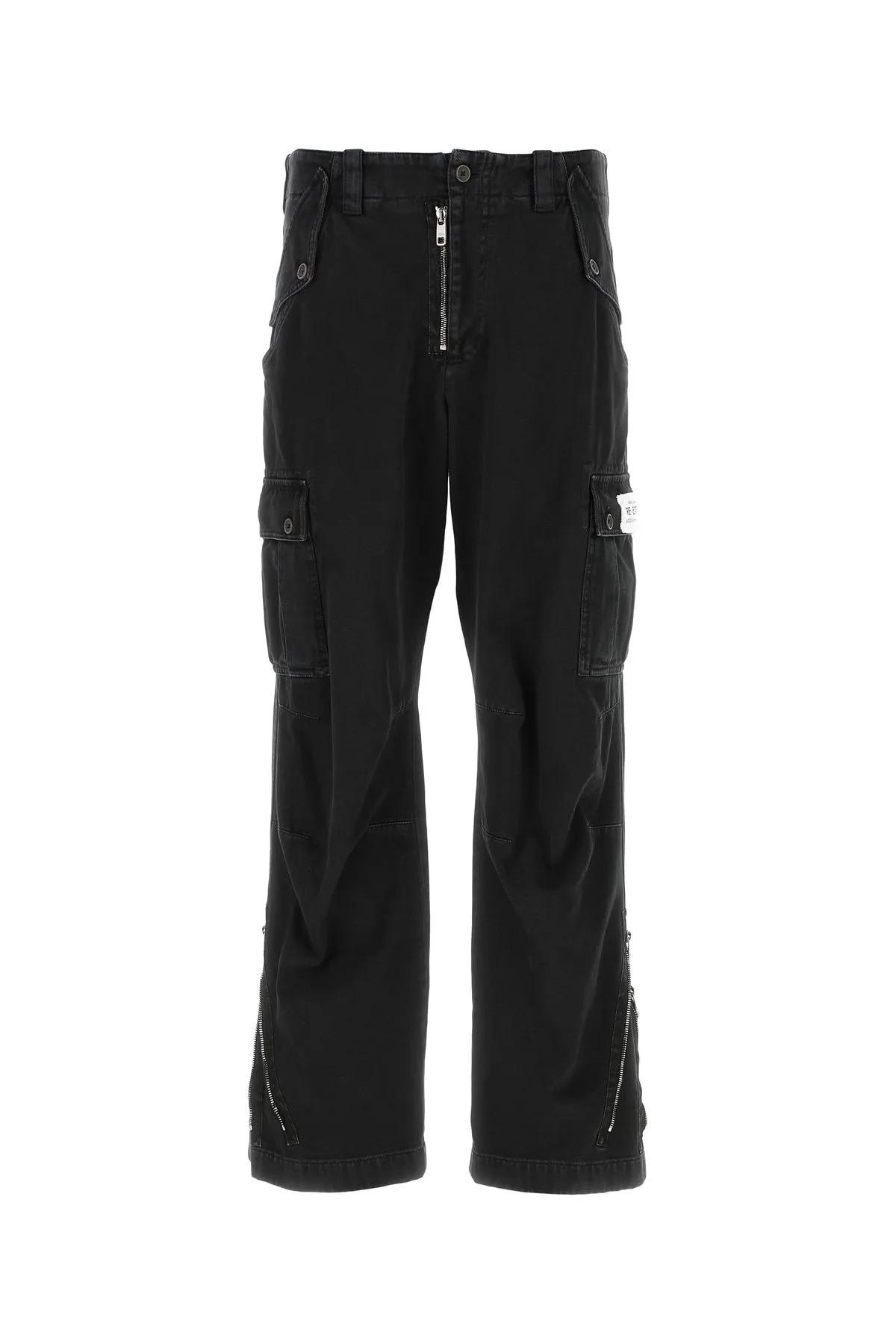 Shop Dolce & Gabbana Black Cotton Cargo Pant