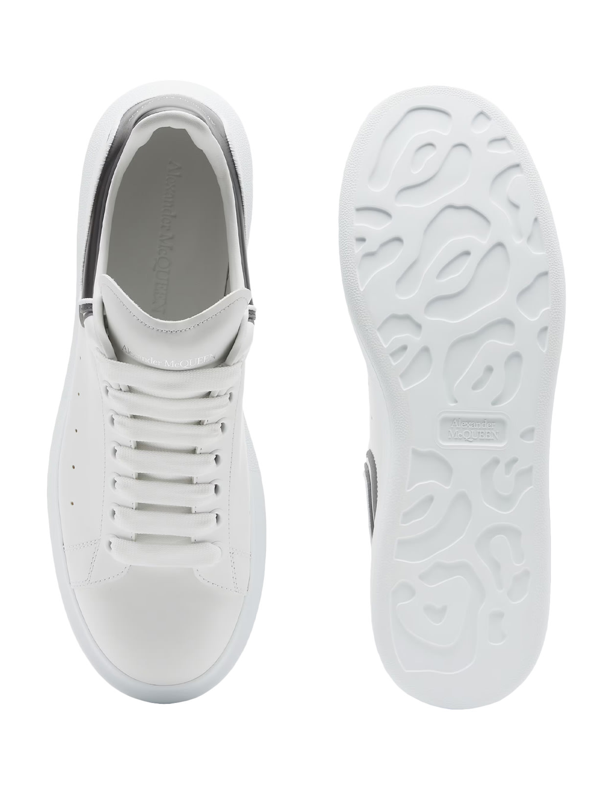 Shop Alexander Mcqueen Oversized Sneakers In White/black/ash Grey