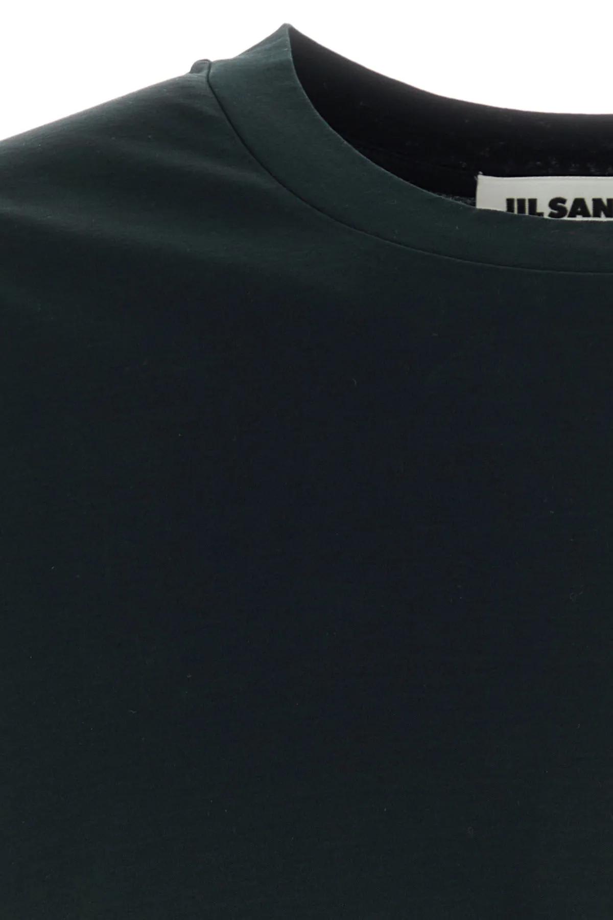 Shop Jil Sander Black Cotton T-shirt In Nero