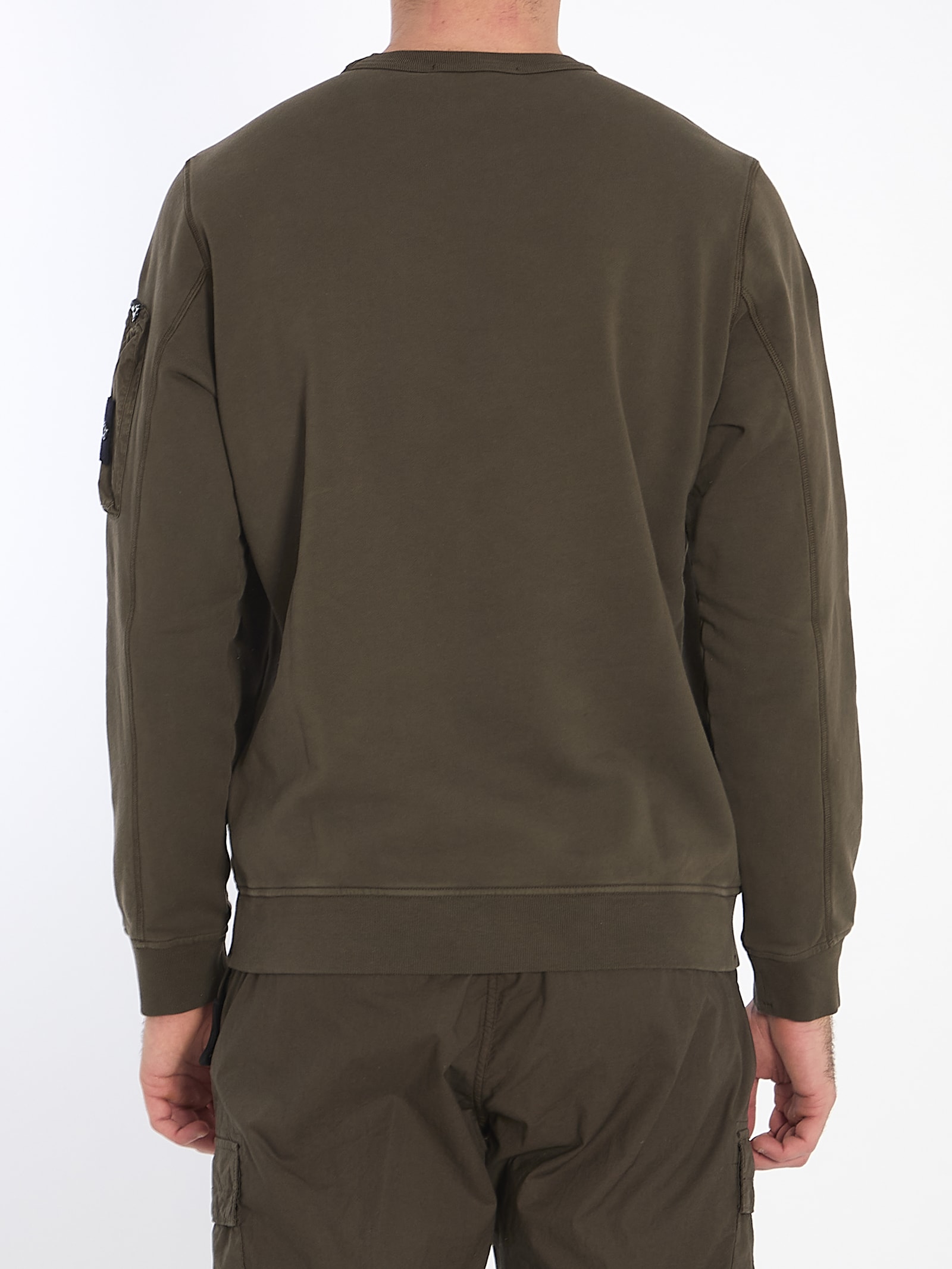 Stone Island Sweatshirt With Pocket In Militare