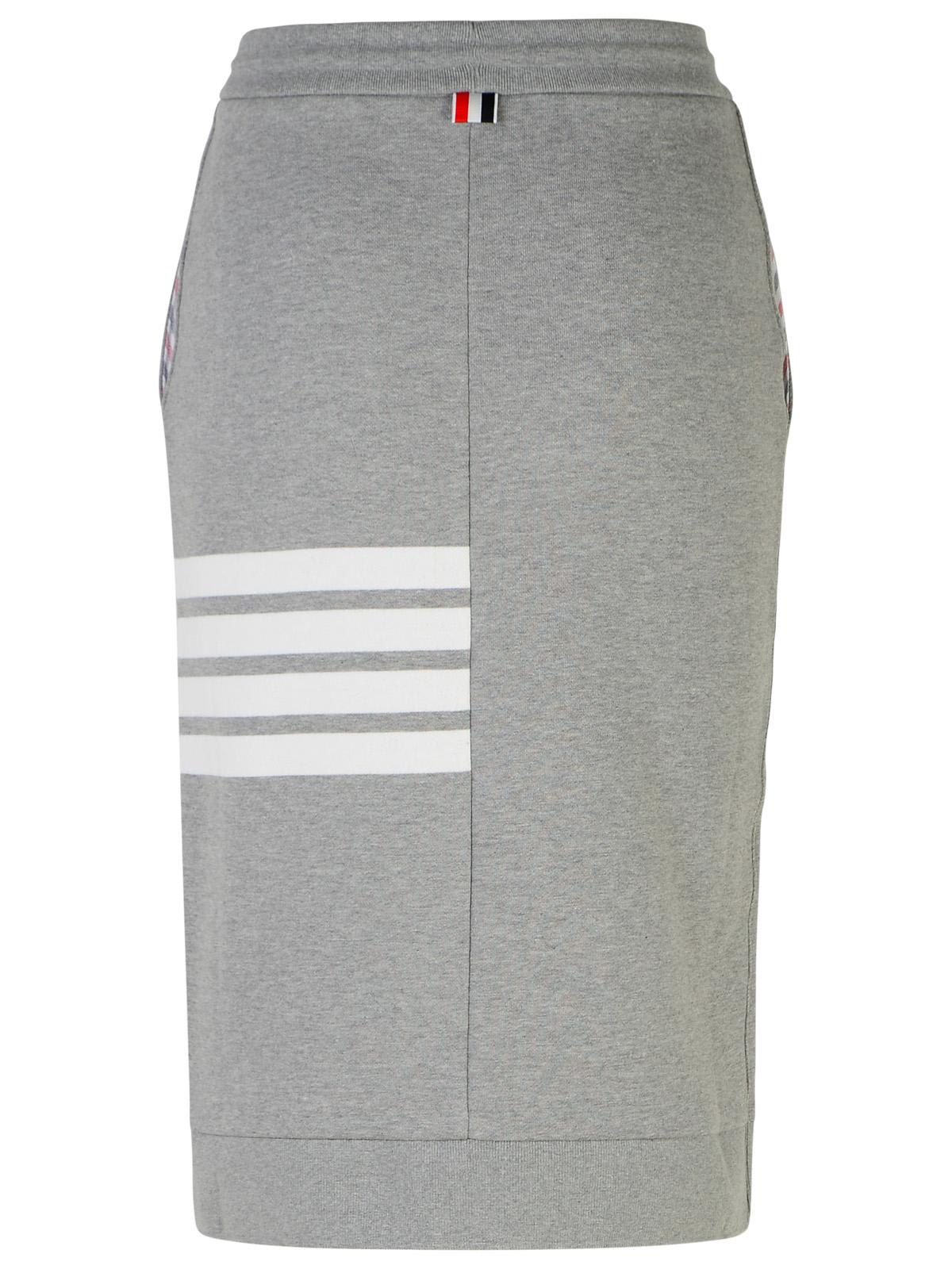 Shop Thom Browne 4-bar Grey Cotton Skirt