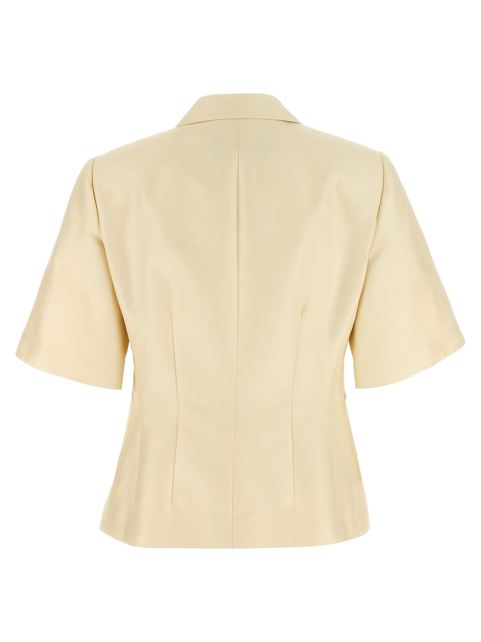 Shop Fabiana Filippi Short Sleeve Blazer In White