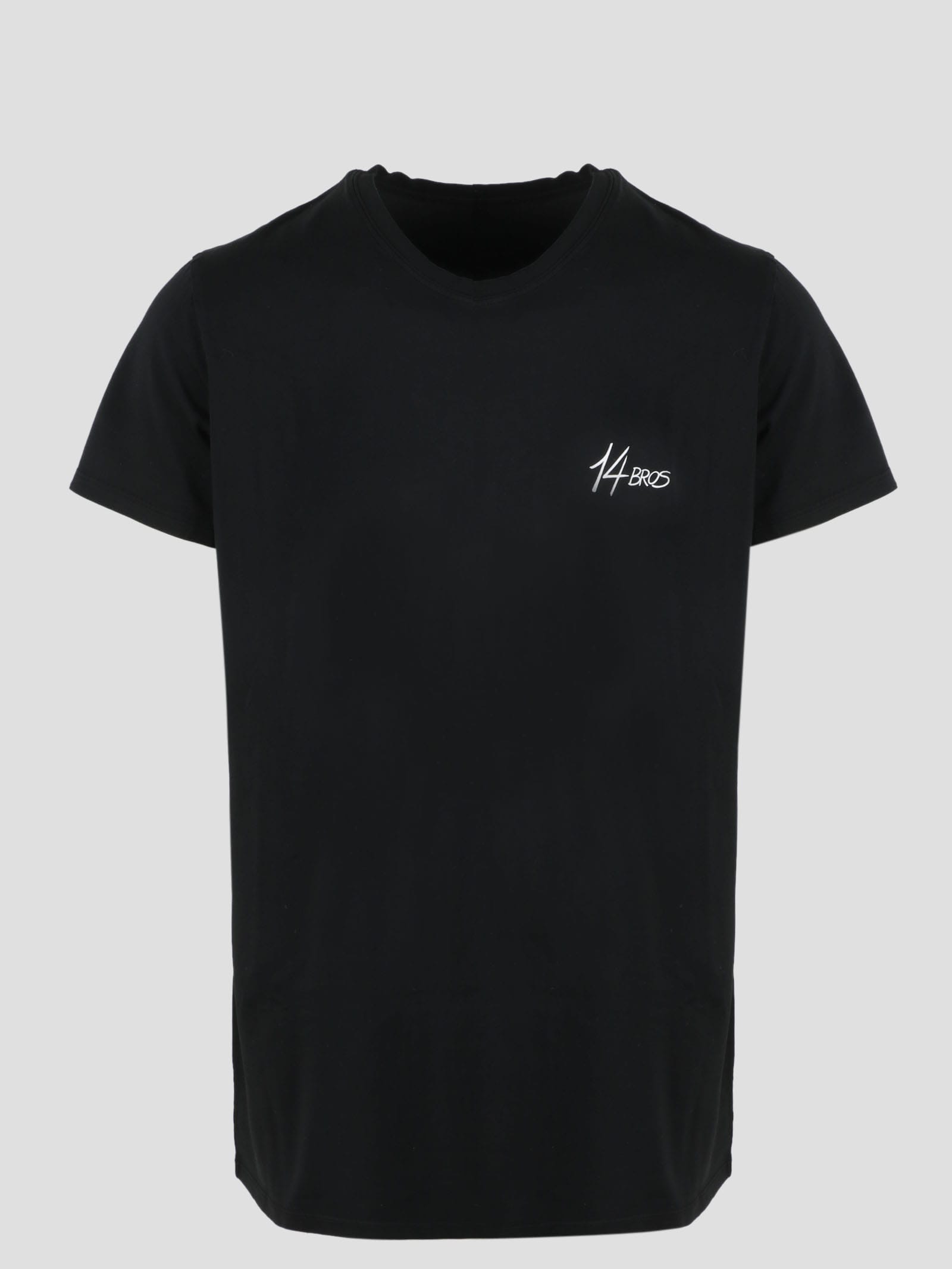 Shop 14 Bros Logo T-shirt In Black