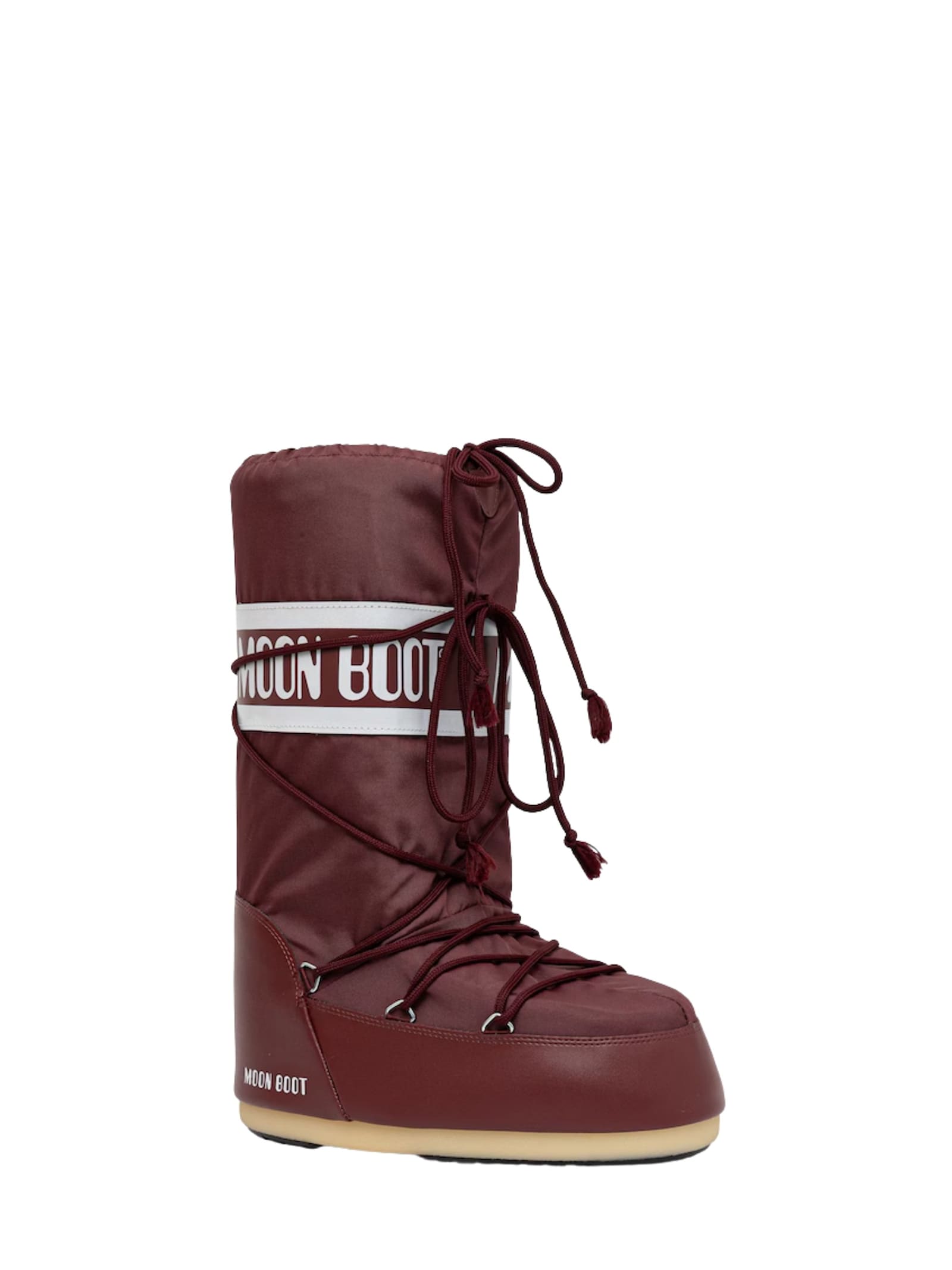 Moon Boot Burgundy Nylon And Synthetic Leather Icon Boots In Brown