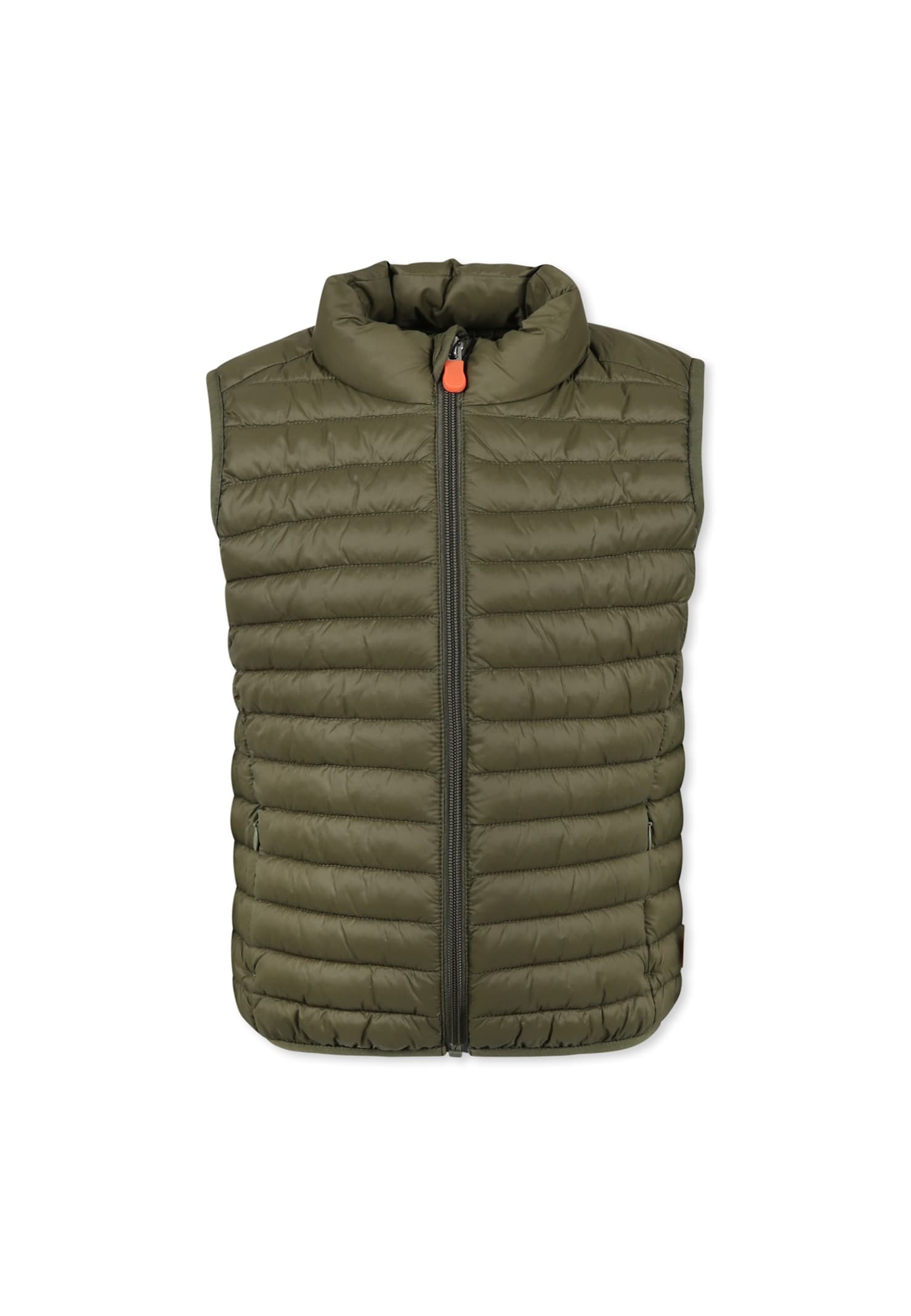 Save The Duck Giga Hooded Padded Gilet In Green