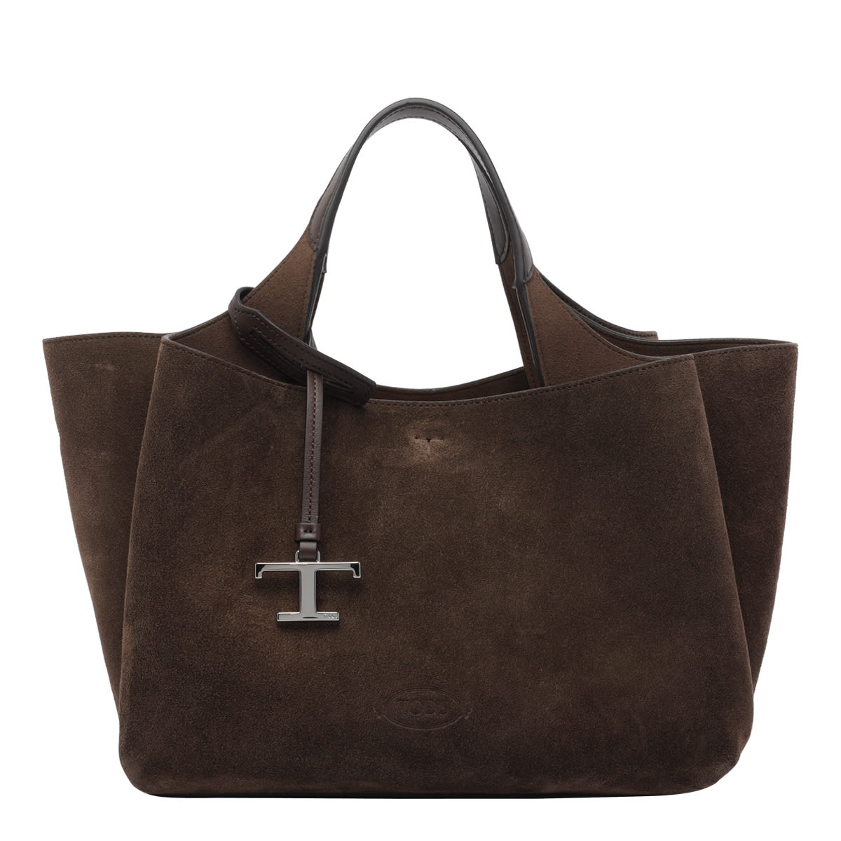 Tod's T Pendant Logo Medium 2 Handles Bags In Brown