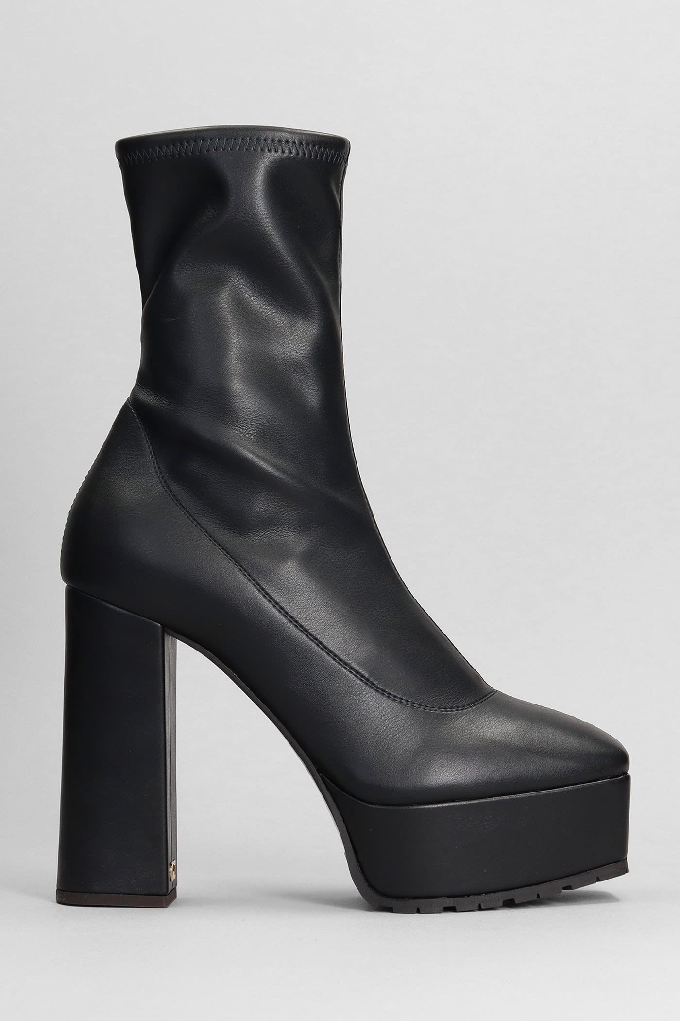 GIUSEPPE ZANOTTI HIGH HEELS ANKLE BOOTS IN BLACK LEATHER