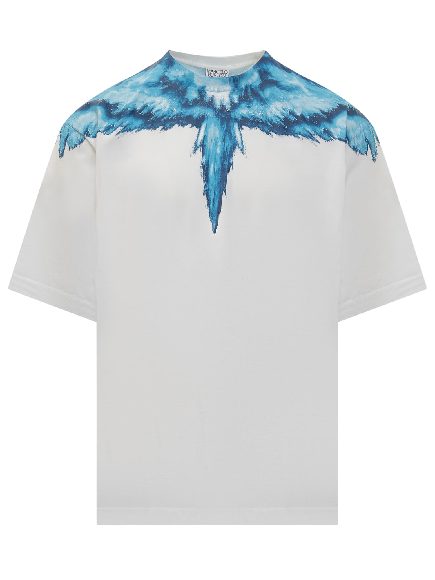 Shop Marcelo Burlon County Of Milan Colordust Wings T-shirt In White Blue