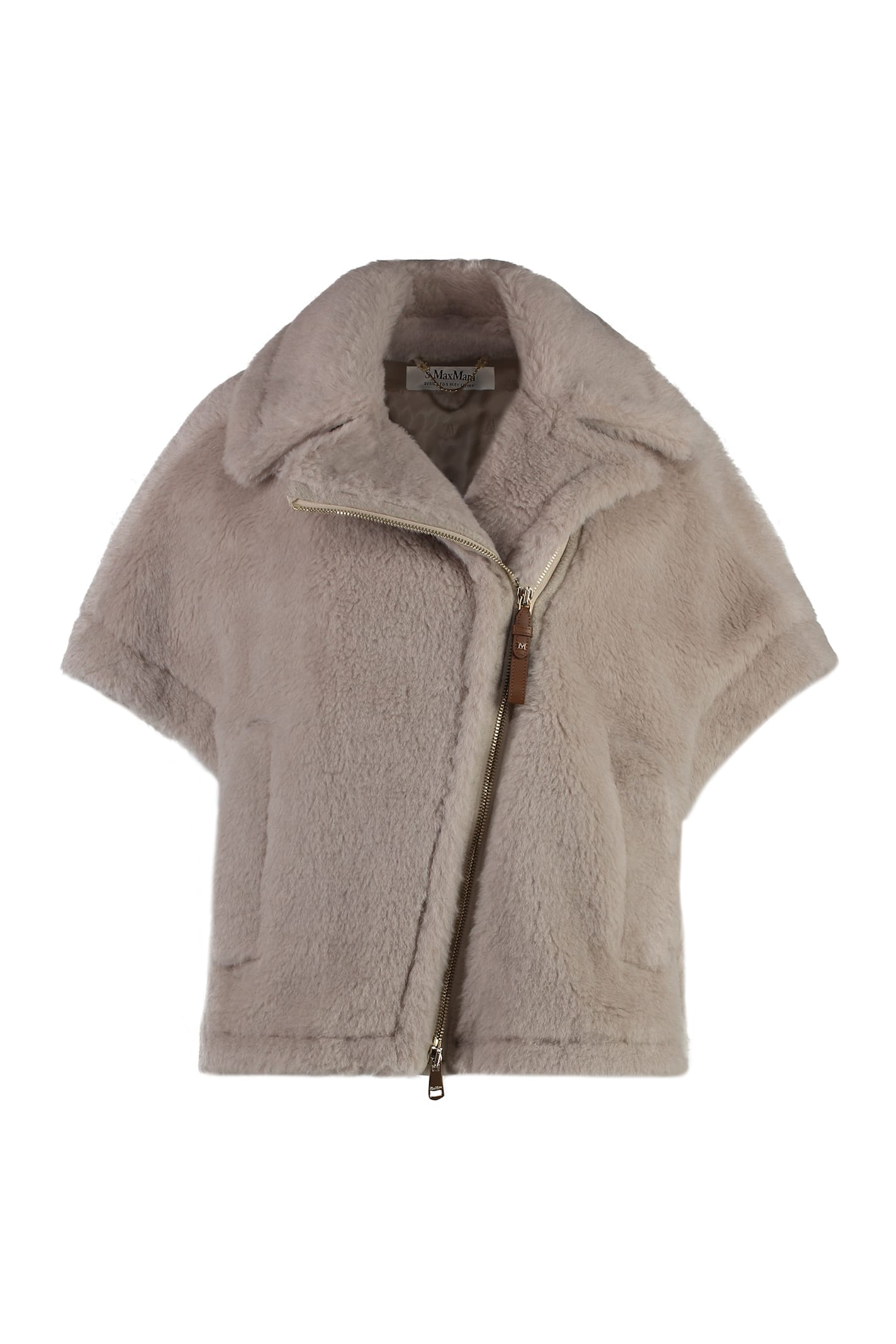 Shop Max Mara Newmanto Vegan Fur Jacket In Sand